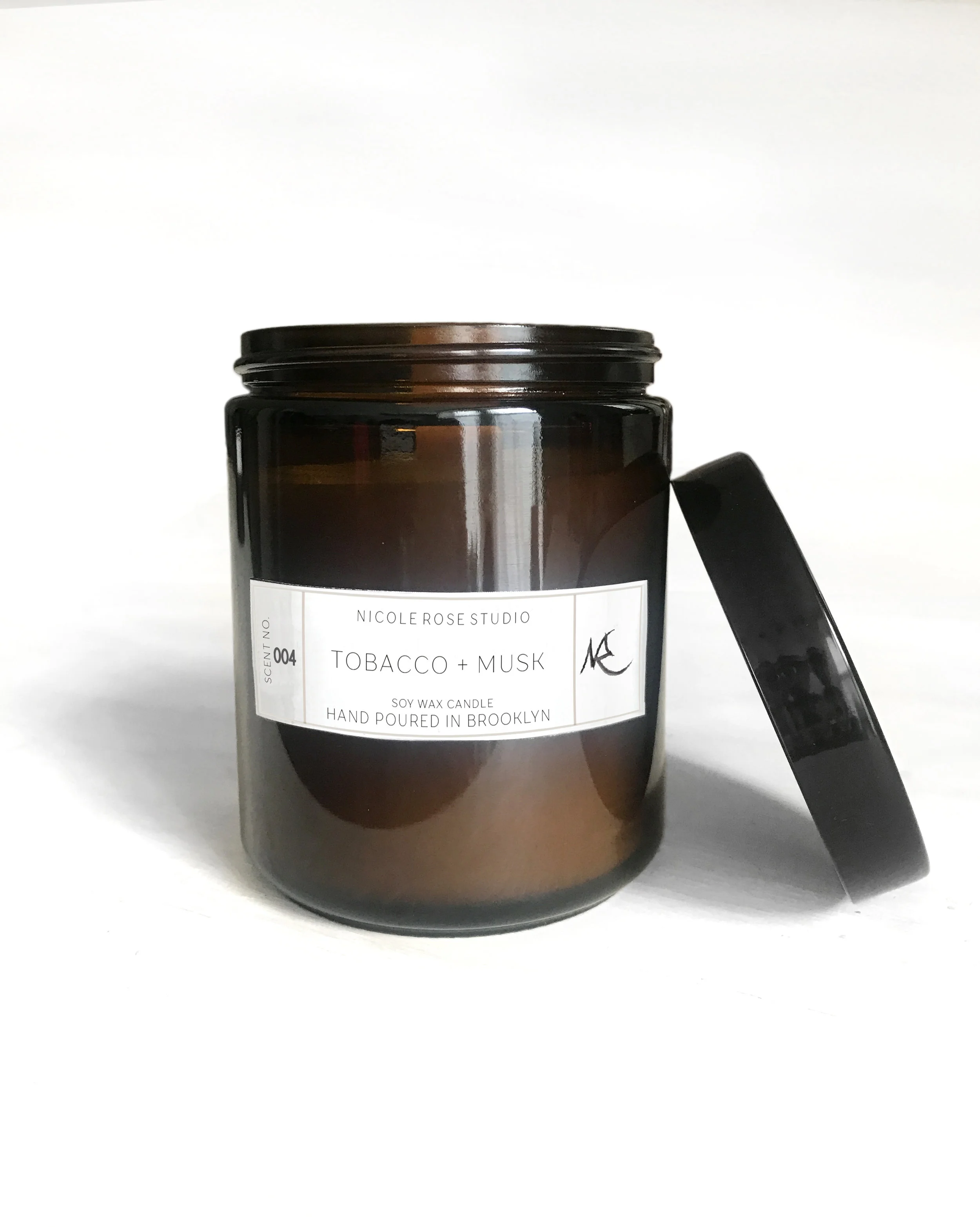 Nicole Rose Studio Tobacco + Musk 8oz Soy Wax Candle