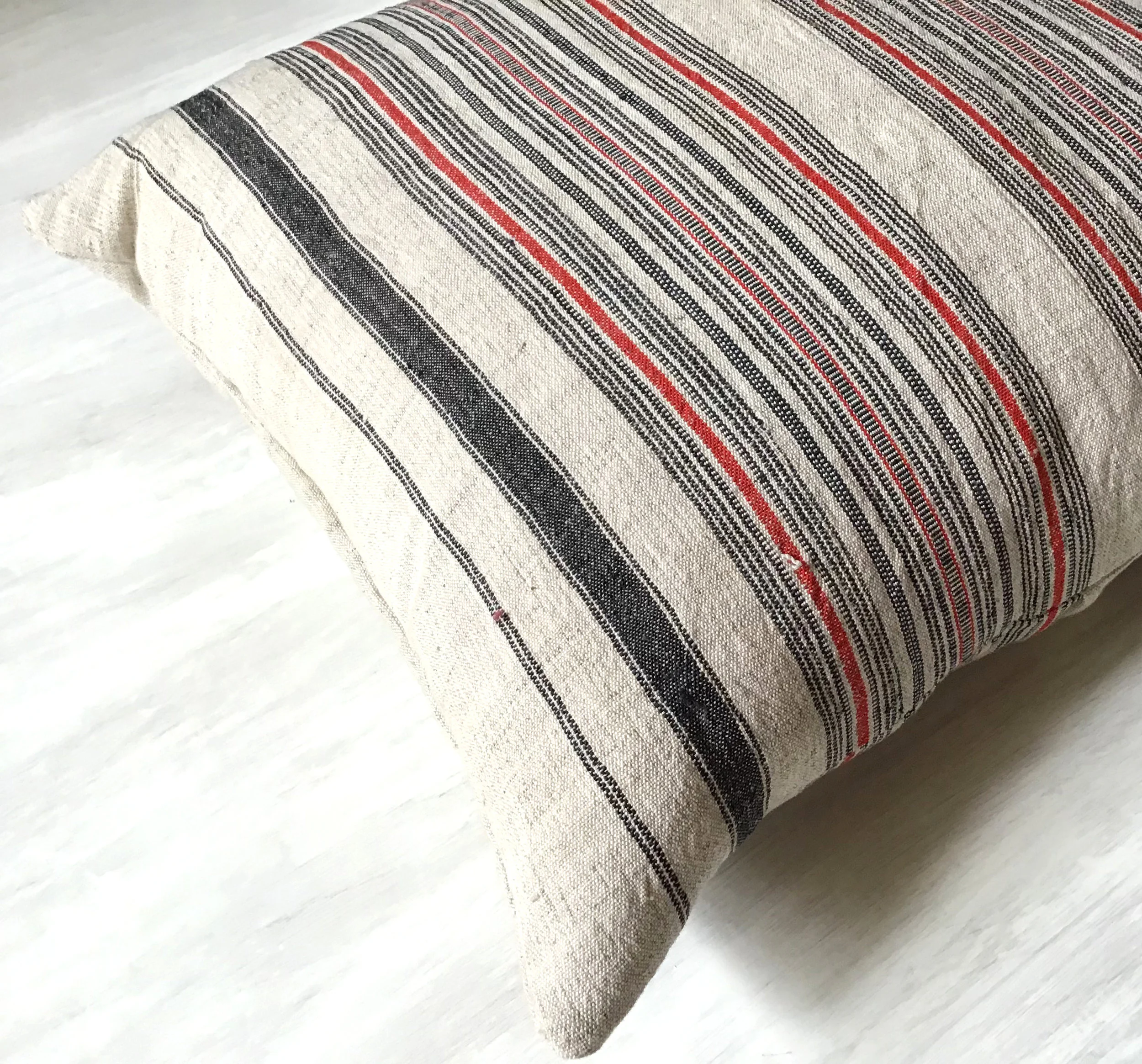 _Nicole Rose Studio Fair Trade Red Black Hemp Striped 24 x 24 detail 2.jpg