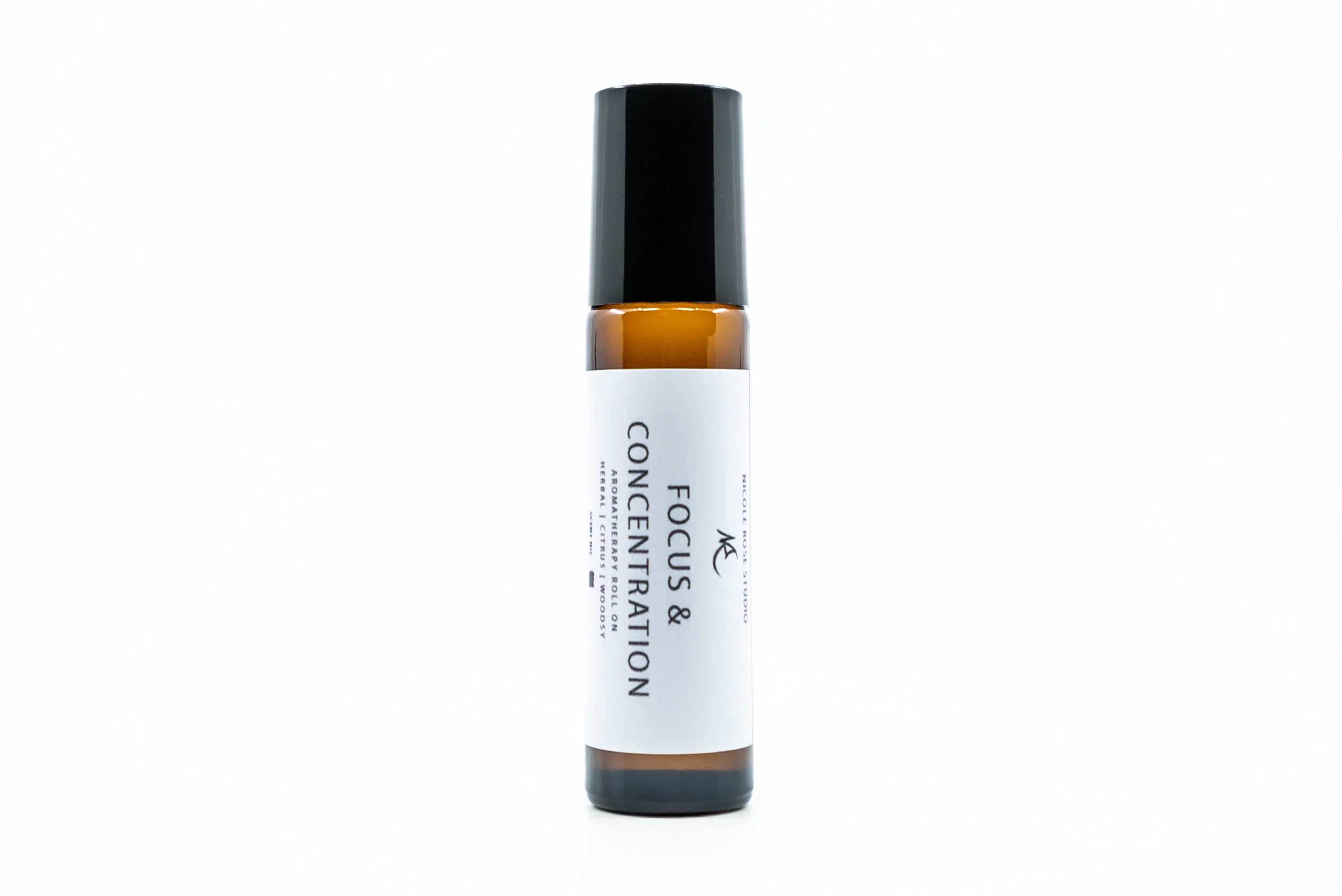 Nicole Rose Studio Essential Oil Roll On Rollerball Therapeutic Grade Focus + Concentration Rosemary Peppermint Lemon