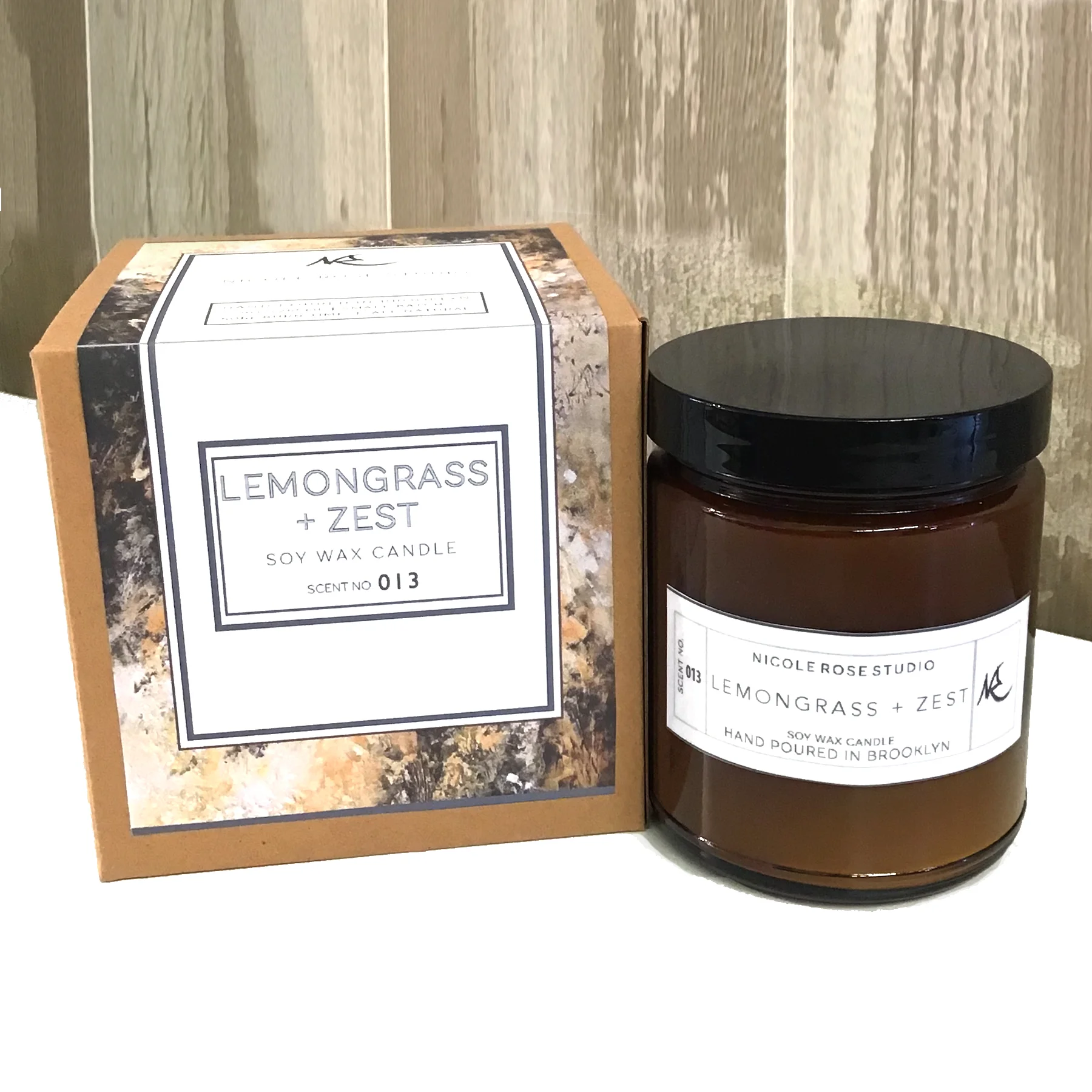 Nicole Rose Studio Lemongrass Essential Oil Candle & Box Aromatherapy