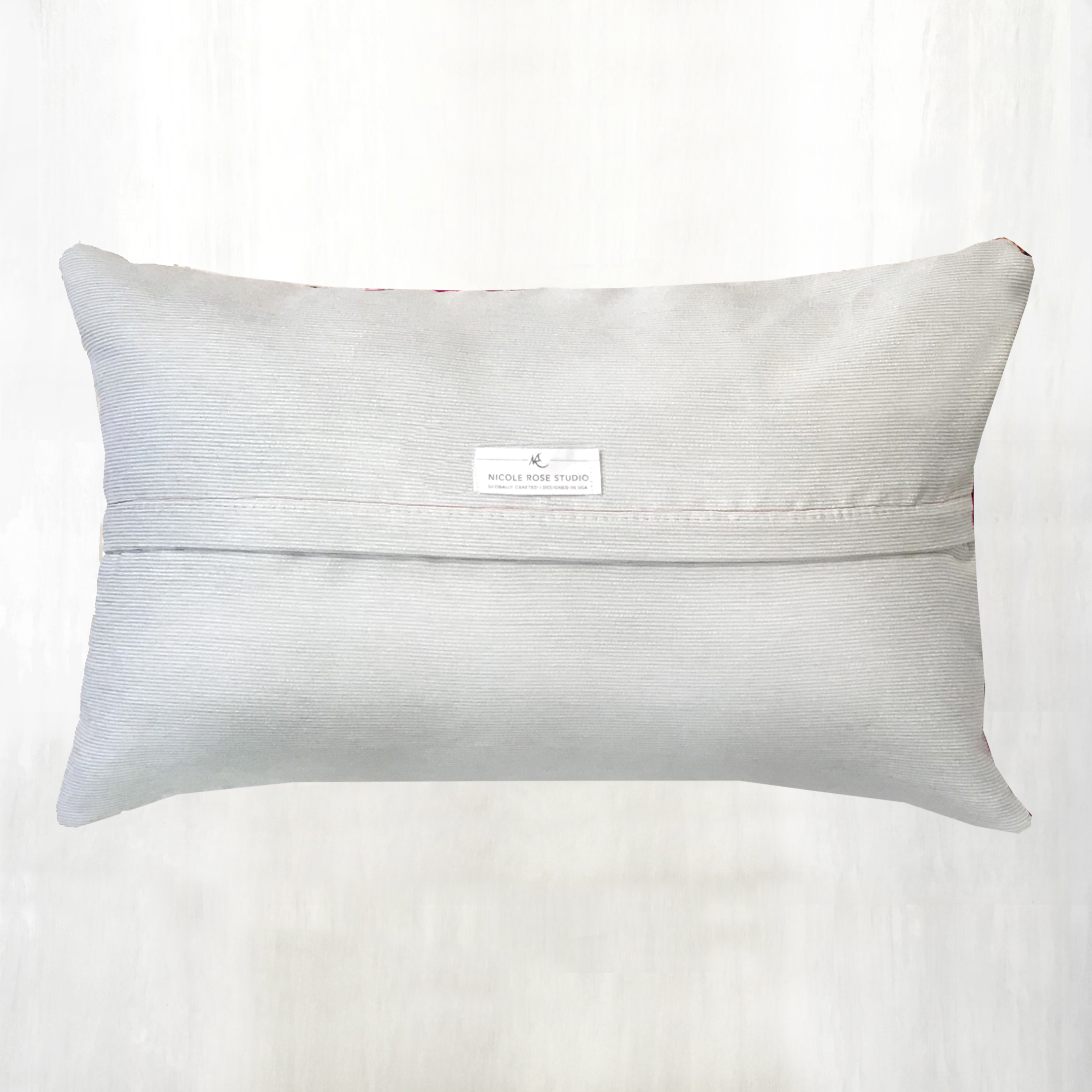 _Nicole+Rose+Studio+Fair+Trade+NRS-WV-053+Ina+Kilim+Cotton+Wool+Peruvian+Revived+Recycled+Vintage+fuschia+pink+Lumbar+Throw+Pillow back.jpg