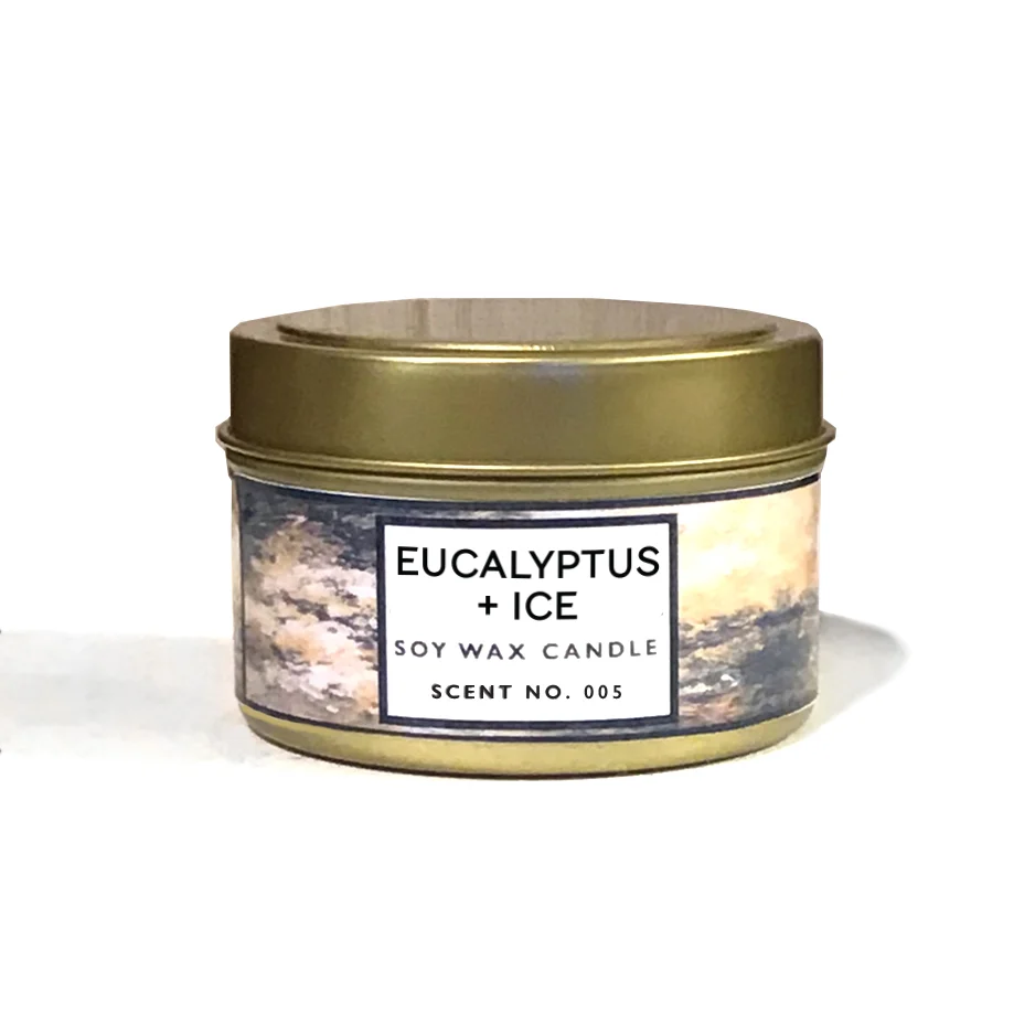 Nicole Rose Studio Eucalyptus + Ice Soy Wax Travel Candle Tin