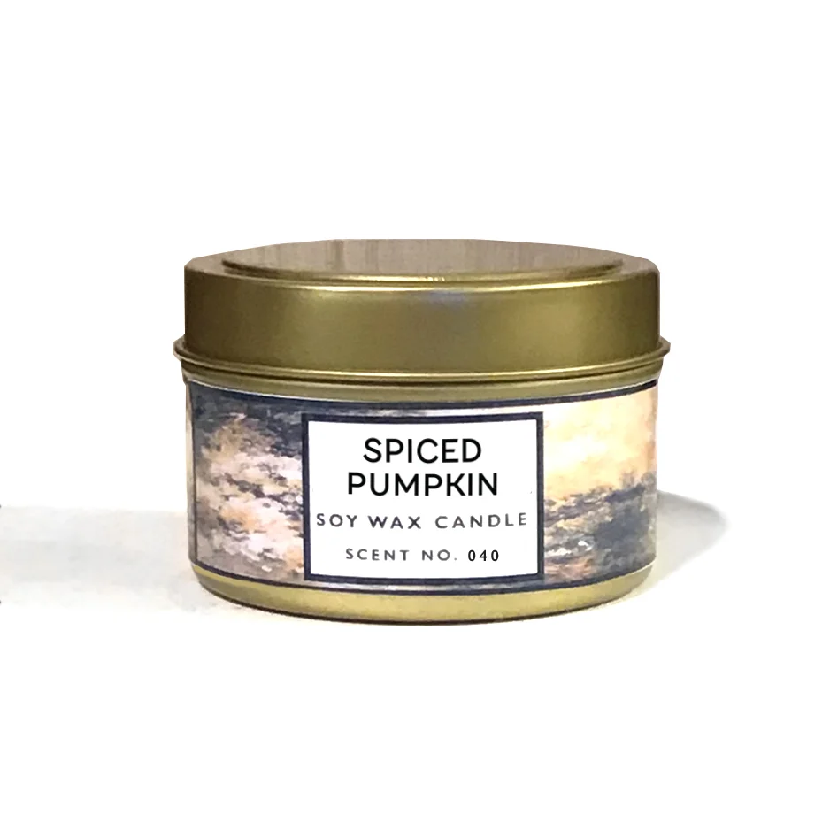 Nicole Rose Studio Spiced Pumpkin Soy Wax Fall Candle Travel Tin