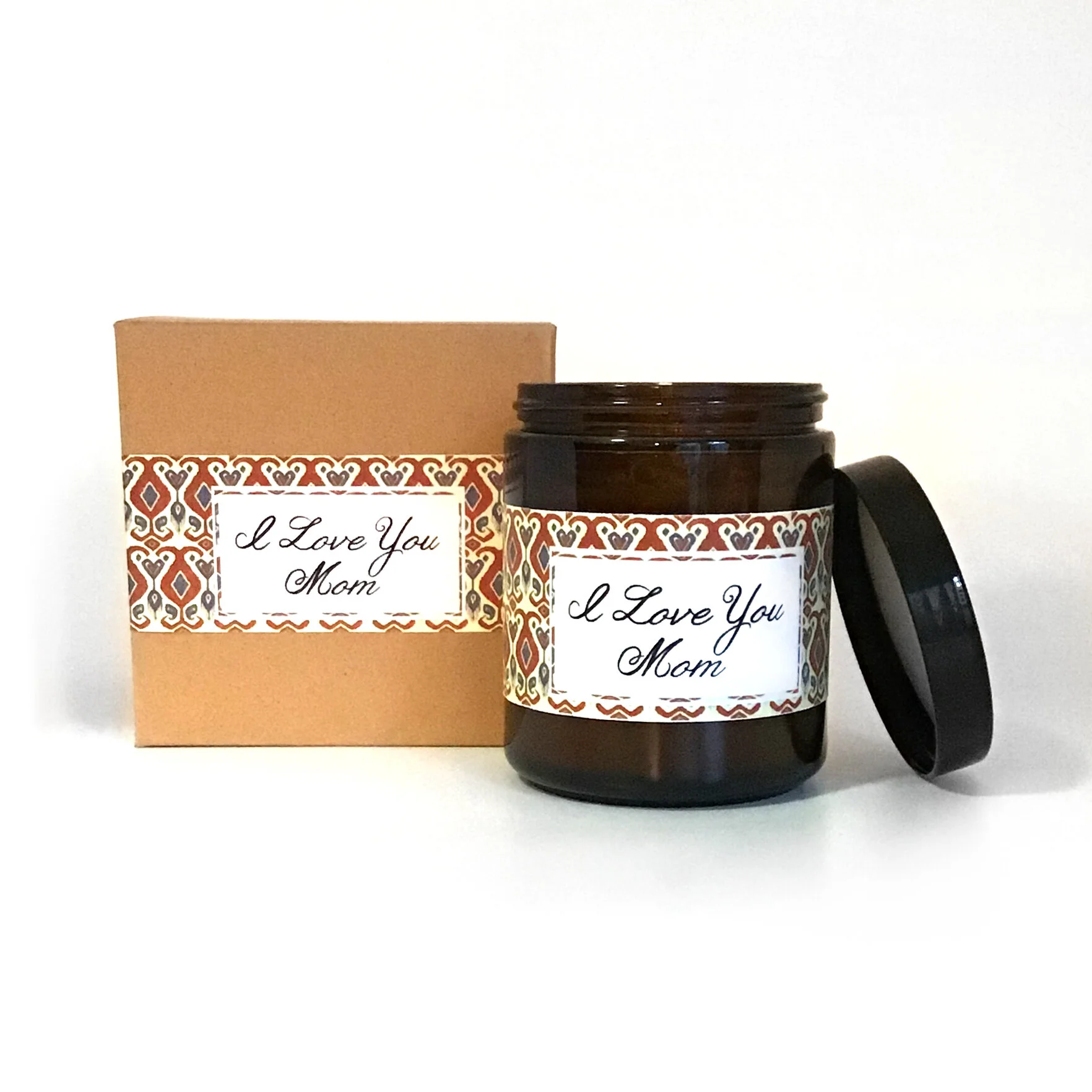 I Love You Mom Aromatherapy Soy Wax Candle Ikat