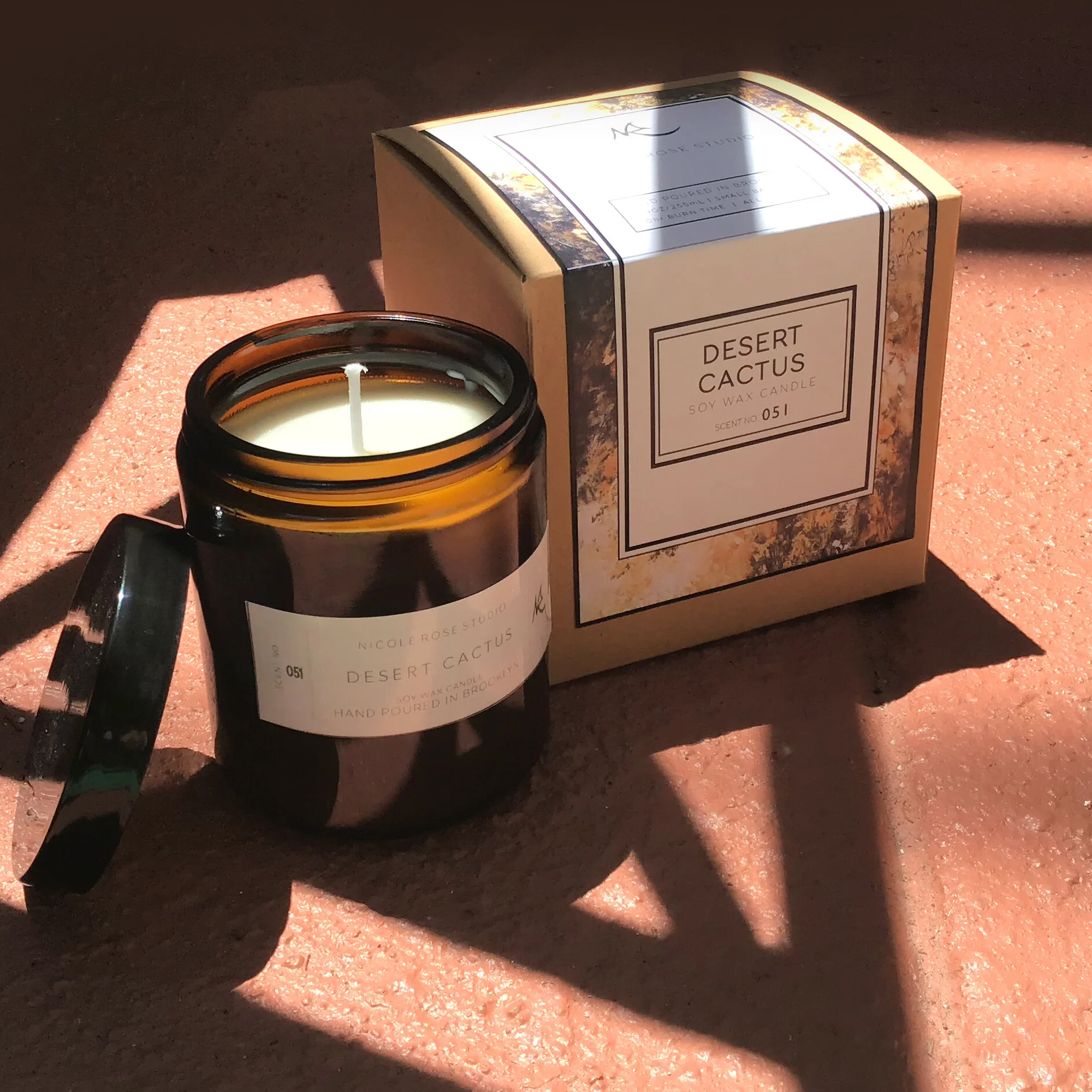 Nicole Rose Studio Desert Cactus 50 Hour burn time Soy Wax Candle Gift Box