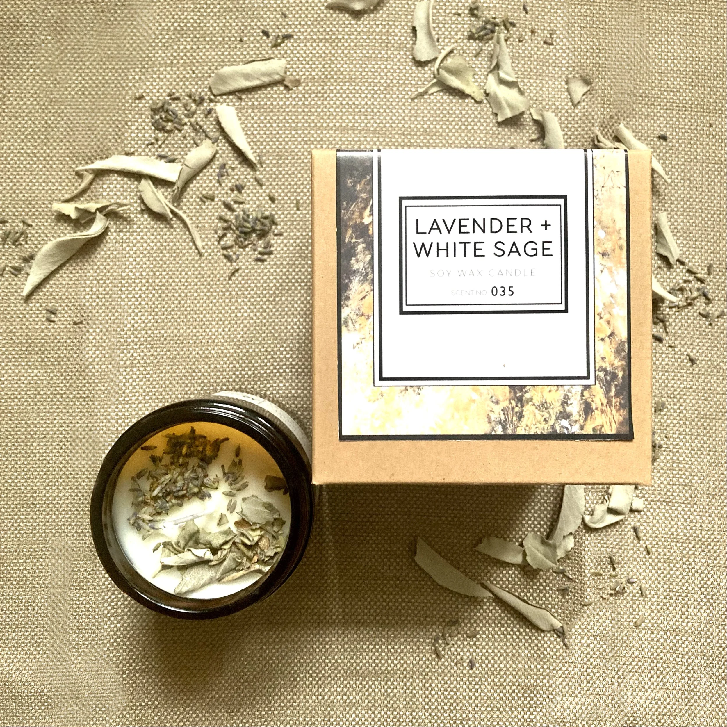 Lavender and White Sage Soy Wax Candle