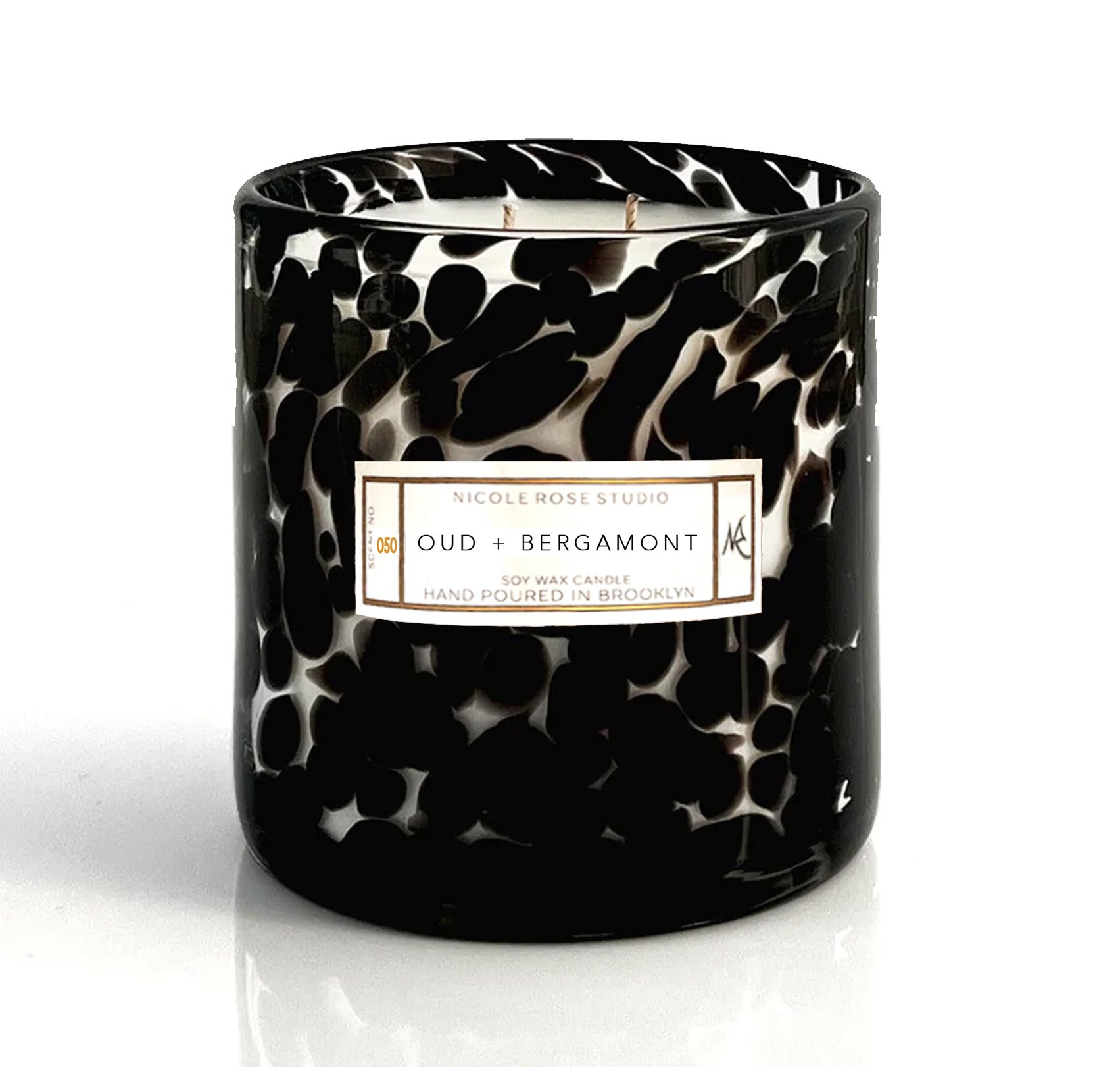 Oud + Bergamot Zebra Scented Soy Wax Candle