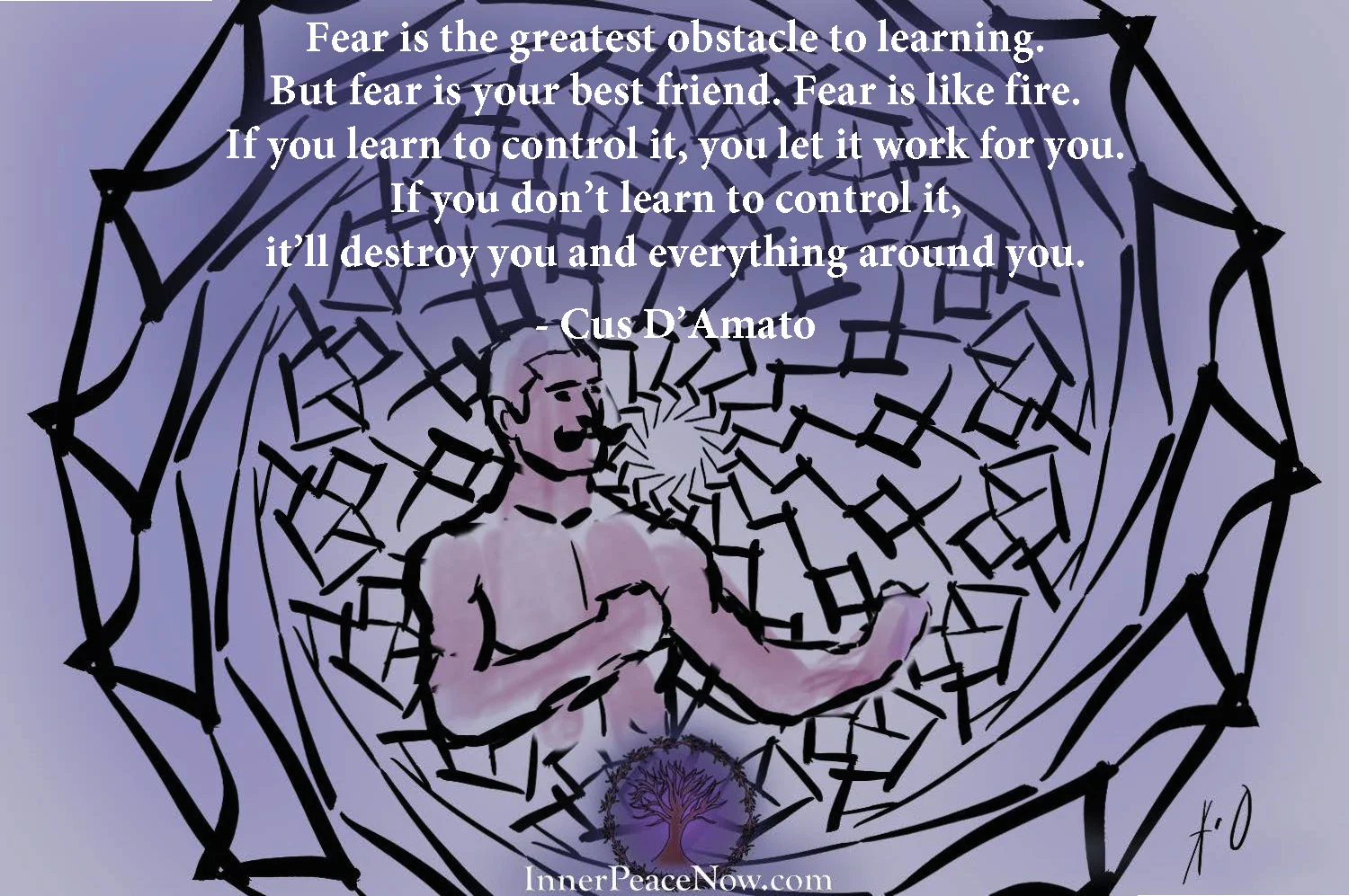 A quote from an article about fear being our best friend. Cus D'Amato was very much in favour of treating fear as our best friend, and harnessing its power where necessary. More on how to deal with fear at www.InnerPeaceNow.com