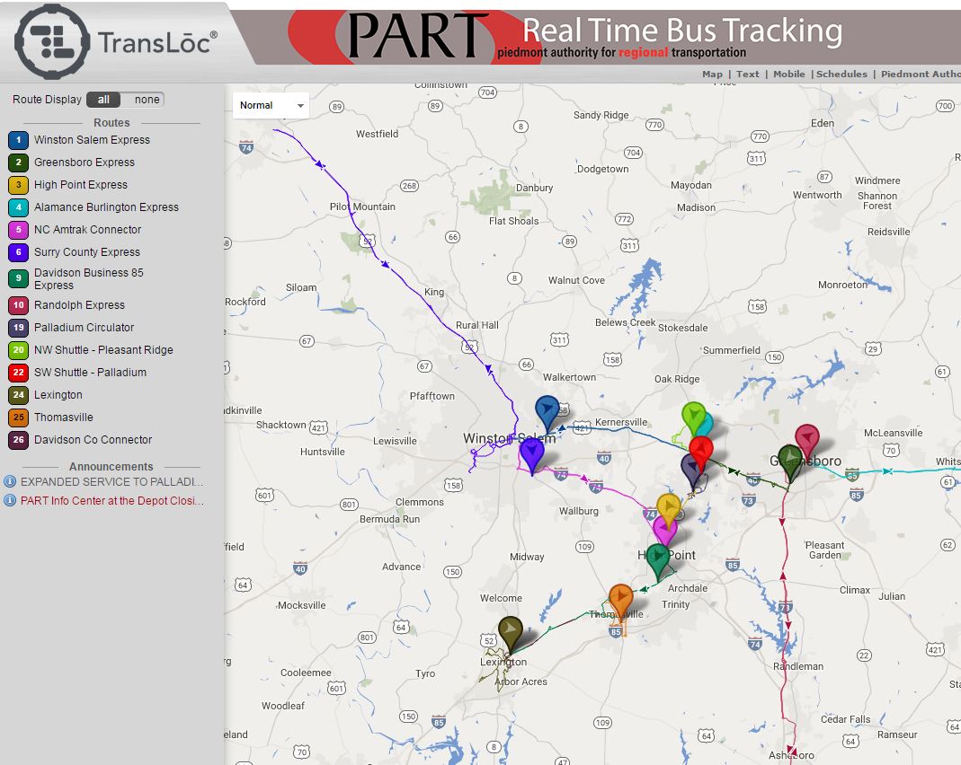 PART Live Bus Tracking
