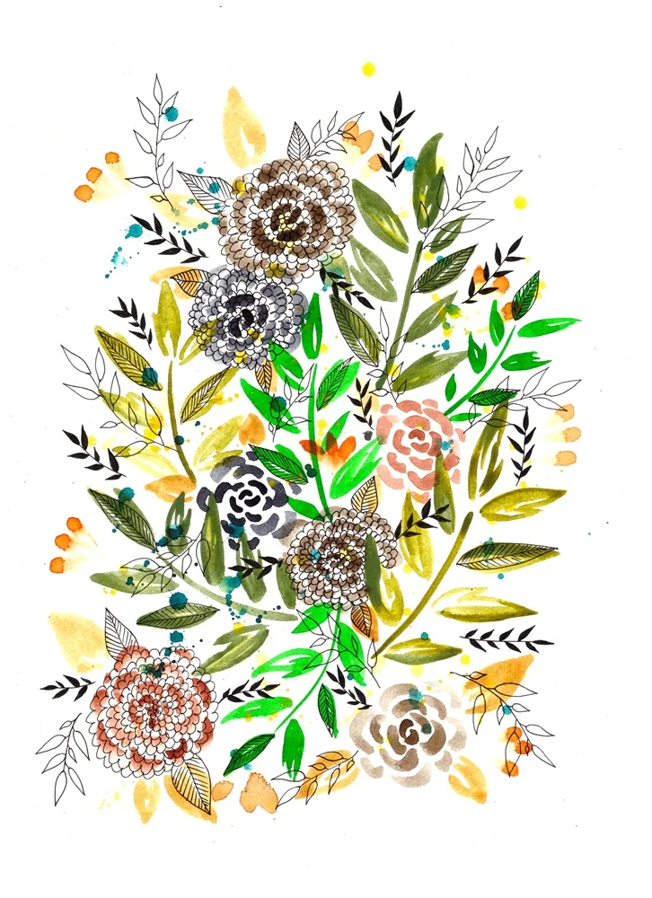Flowers and leaves