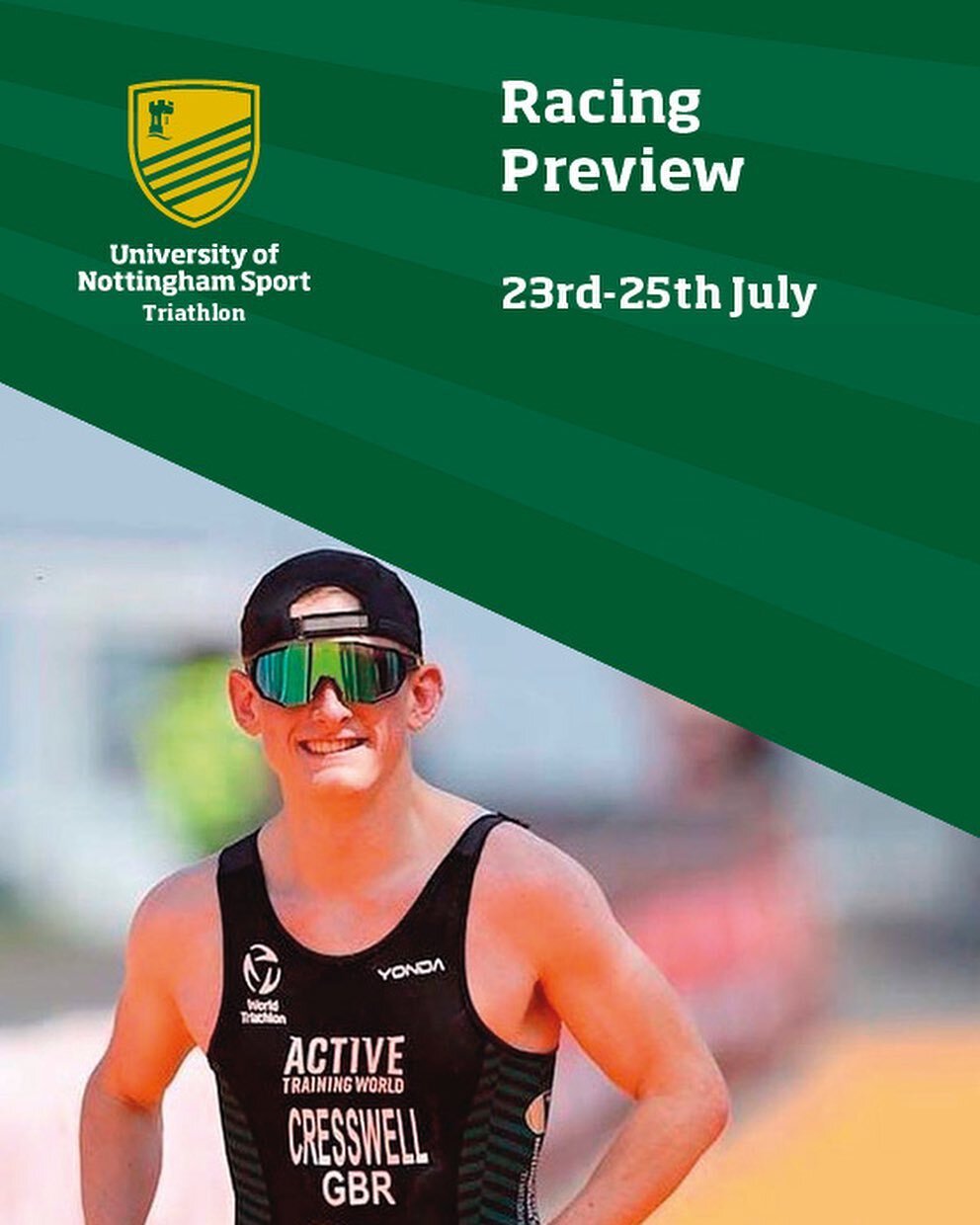 💚💛 Weekend Racing Preview 💚💛

Busy weekend for UoN Tri Athletes!

First up @james_kadziak is racing in his first World Cup in Pontevedra. James will be doing a takeover on our story so look out for some behind the scenes action.

Next we have our