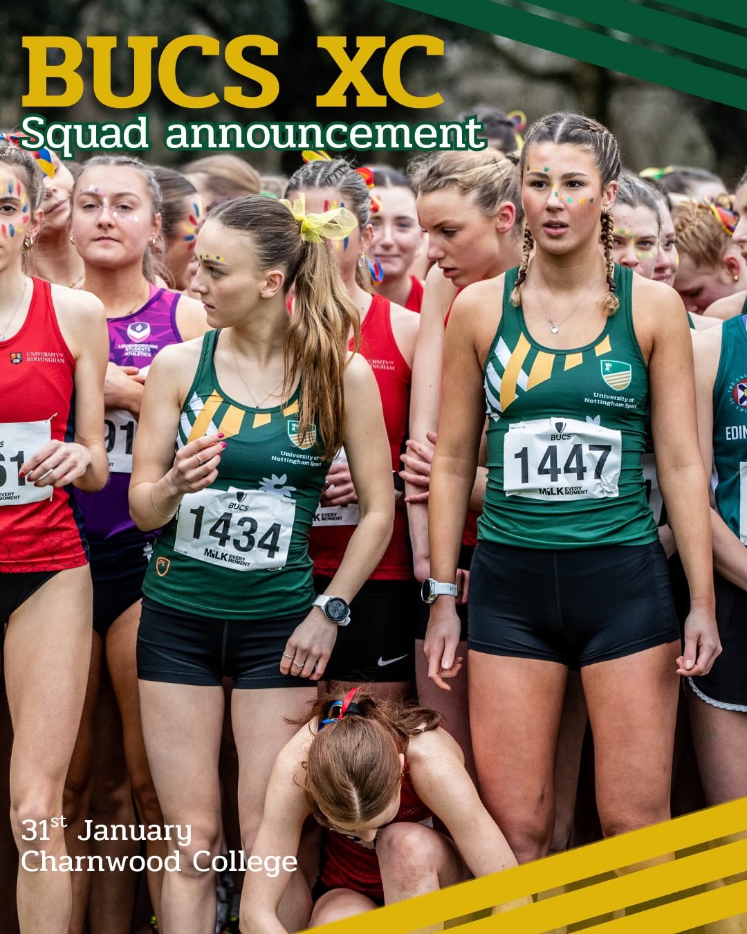 Tomorrow the squad are off to Lboro to race at BUCS XC 🏃&zwj;♂️

#bleedgreenandgold 

#uontri #uon #uonsport #bucsxc