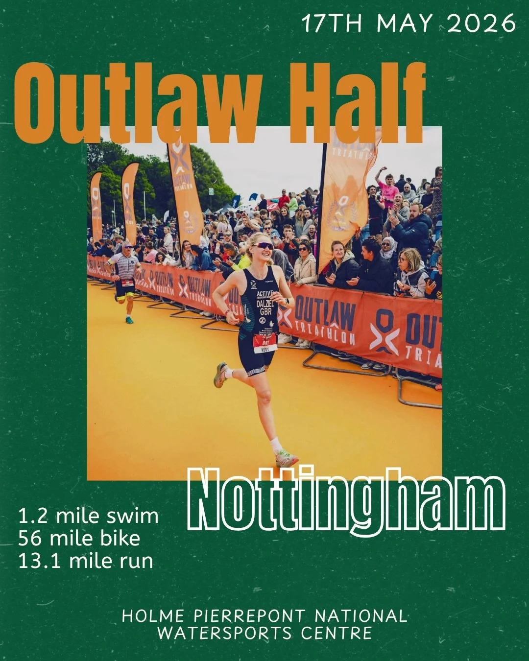 Outlaw Half Nottingham 🧡

is just around the corner, we have plenty of athletes out on course so keep an eye out for the green and gold🔰 Good luck to everyone!

#bleedgreenangold 

#outlawtriathlon #triathlon #swimbikerun