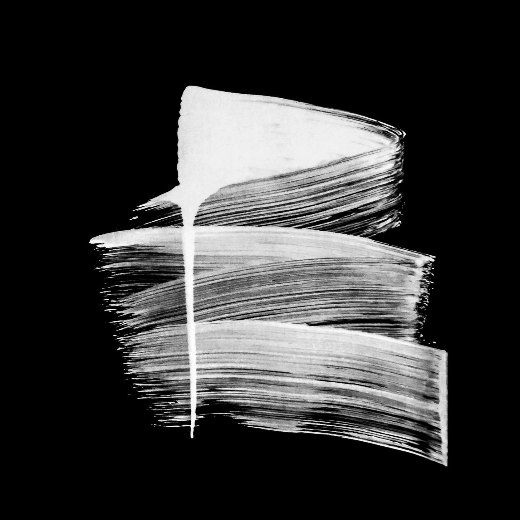 Black and white paintbrush stroke pattern