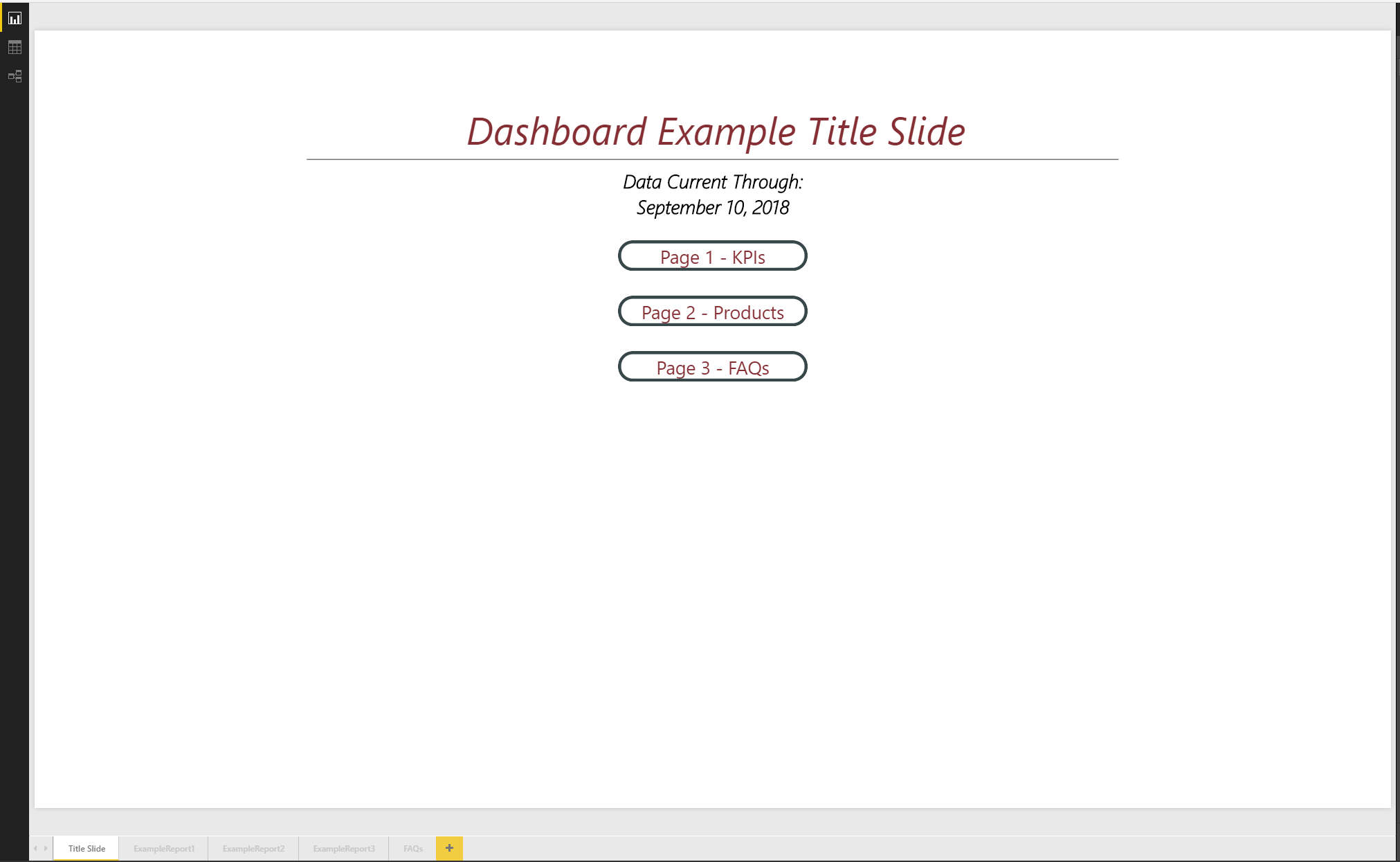 Very minimal example of a Title Slide. Insert company logos, images, or other items.