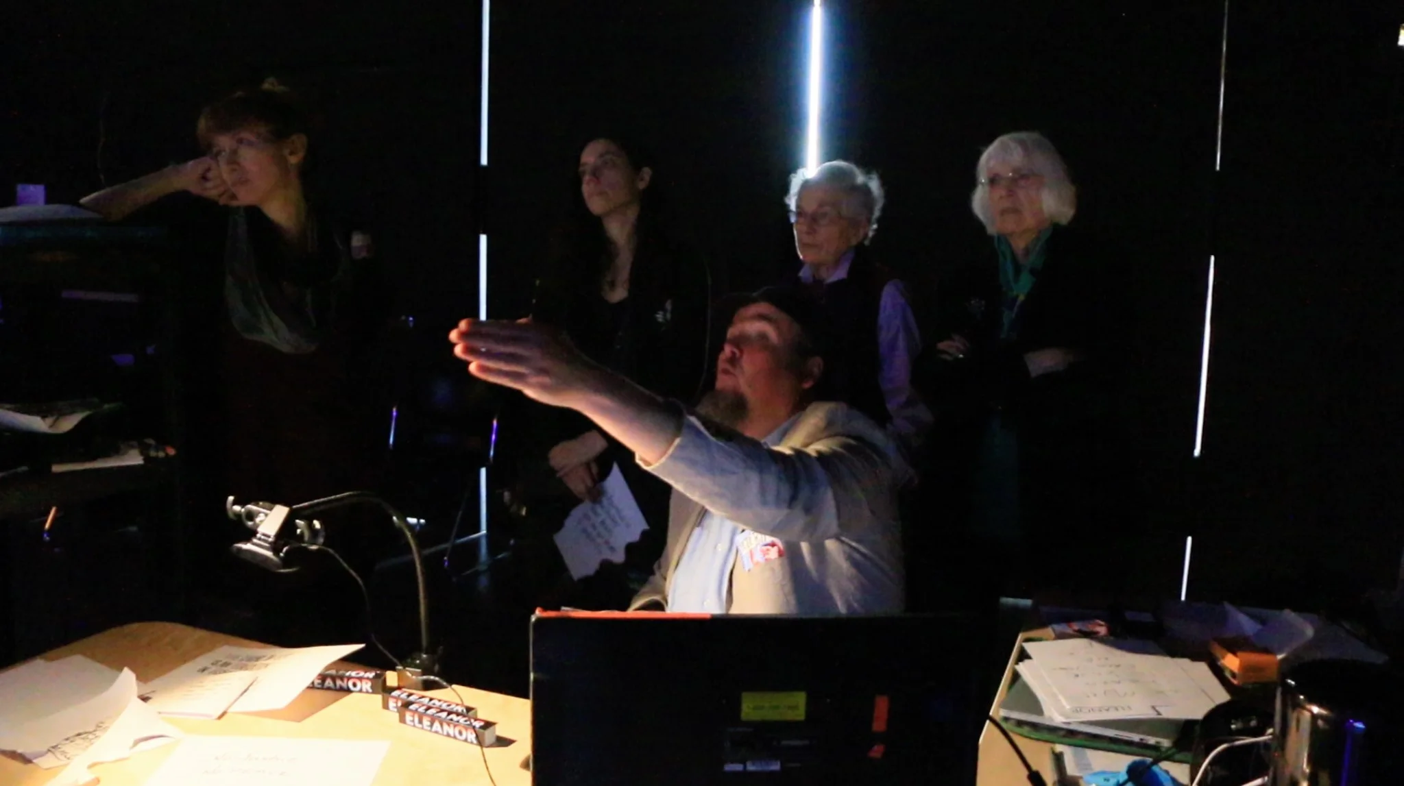 Projection mapping. Led by video artist Peter Bill.
