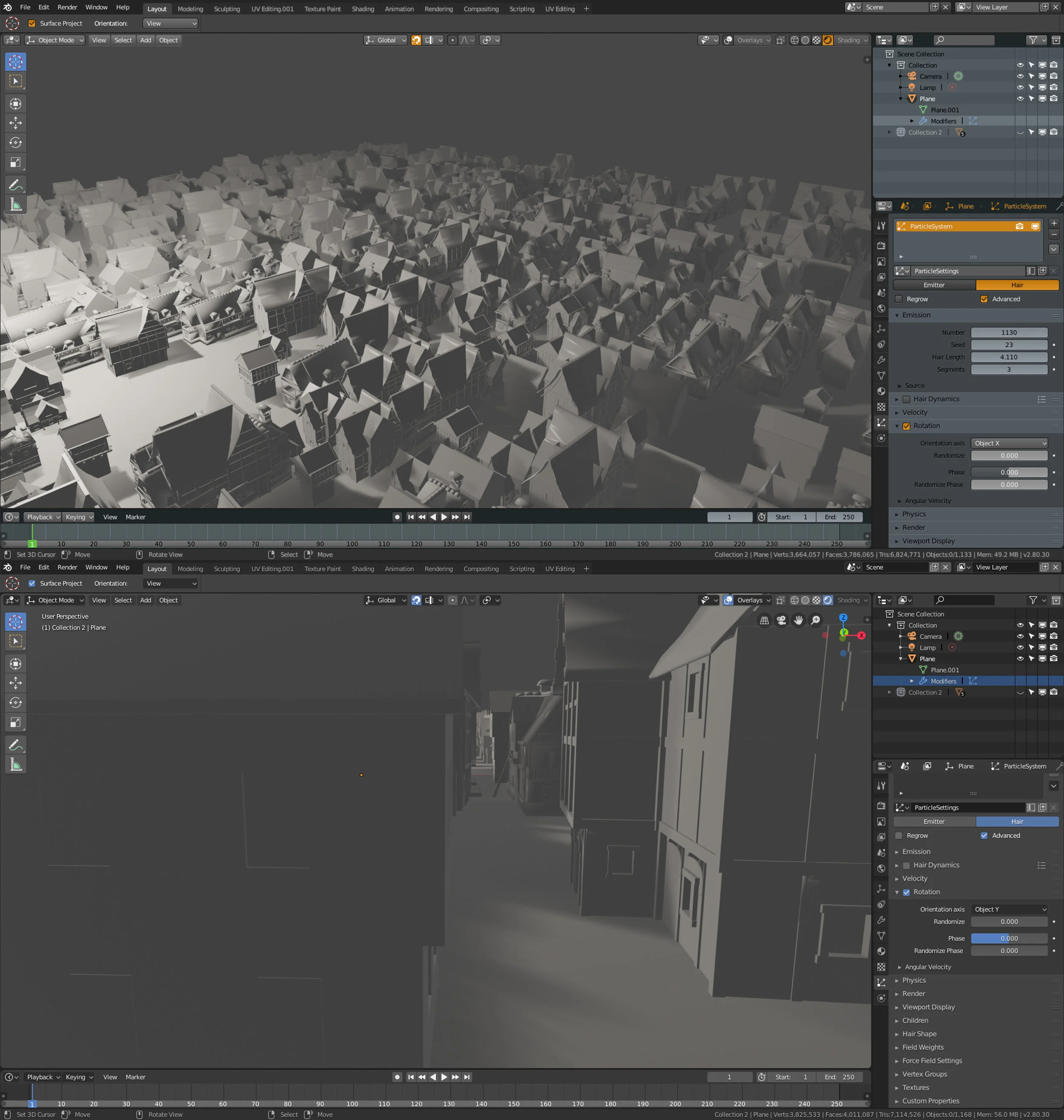 experimenting creating a town fast in blender