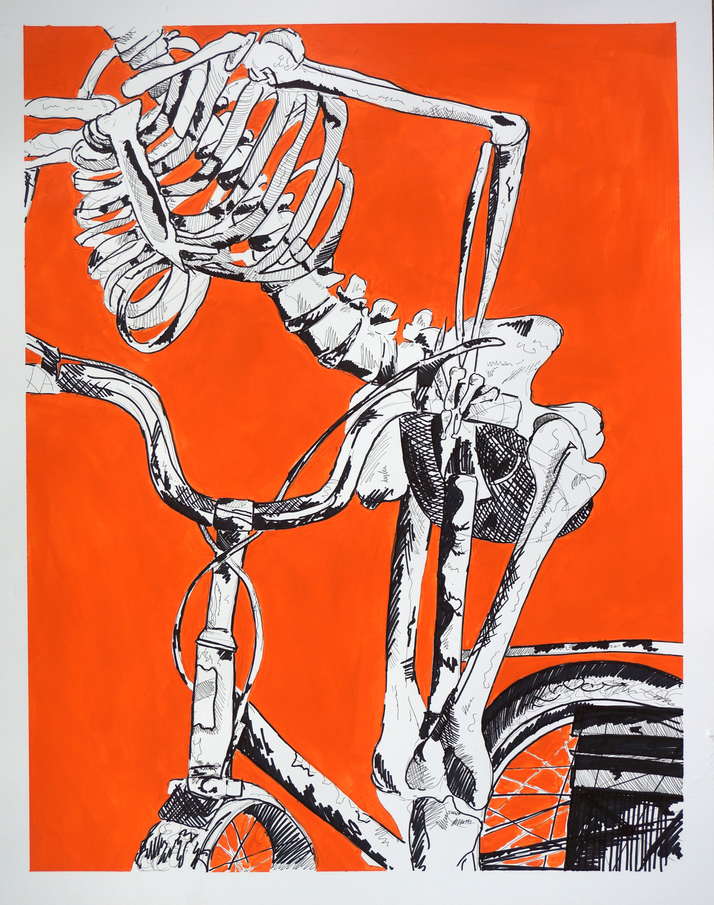 Skeleton on Bike Still life