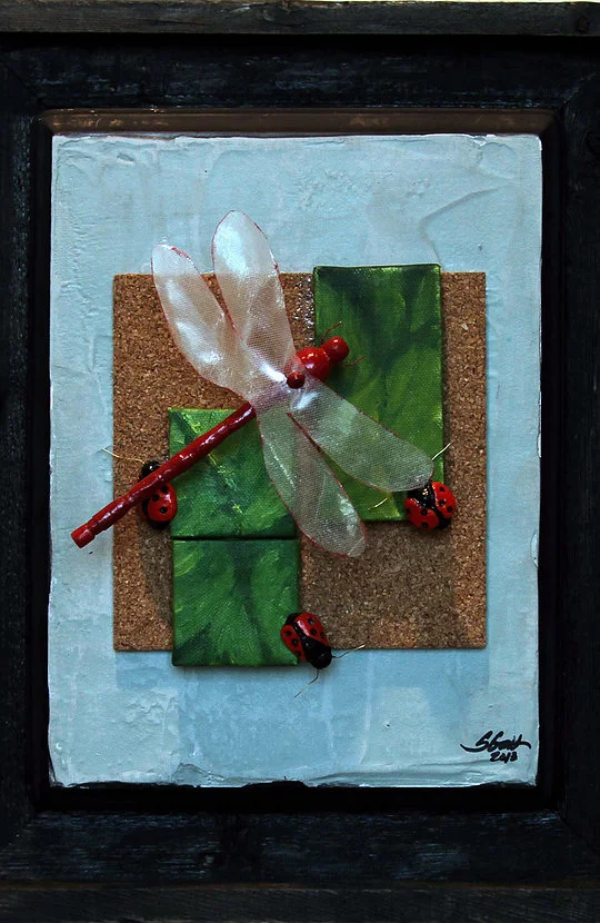 Dragon Fly with Lady Bugs