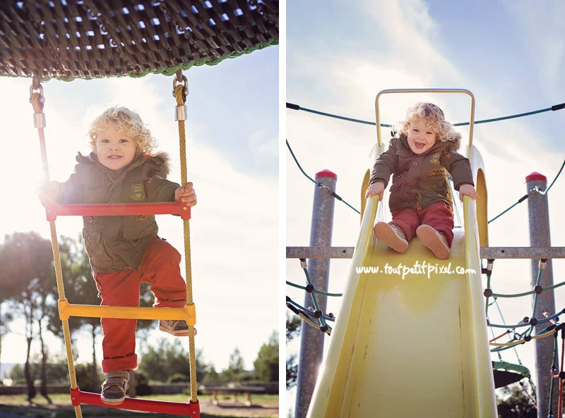 photo enfant toboggan