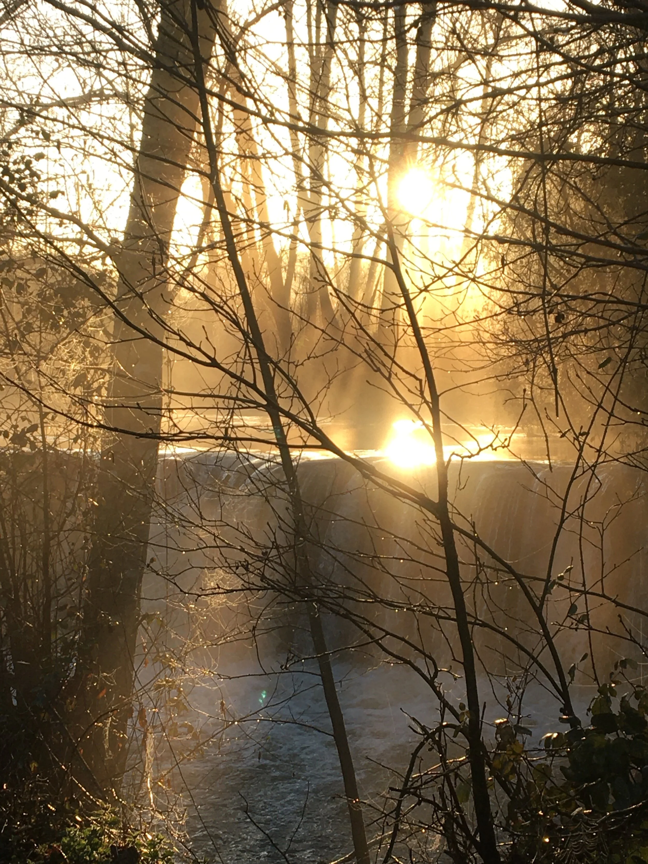 Early morning sunrise walk