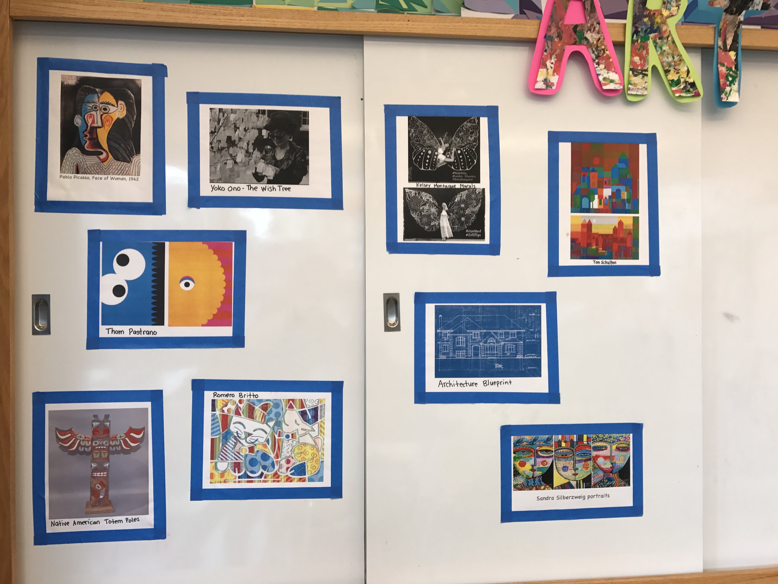 We use the Art Inspiration Board to post inspiration images used throughout the year.