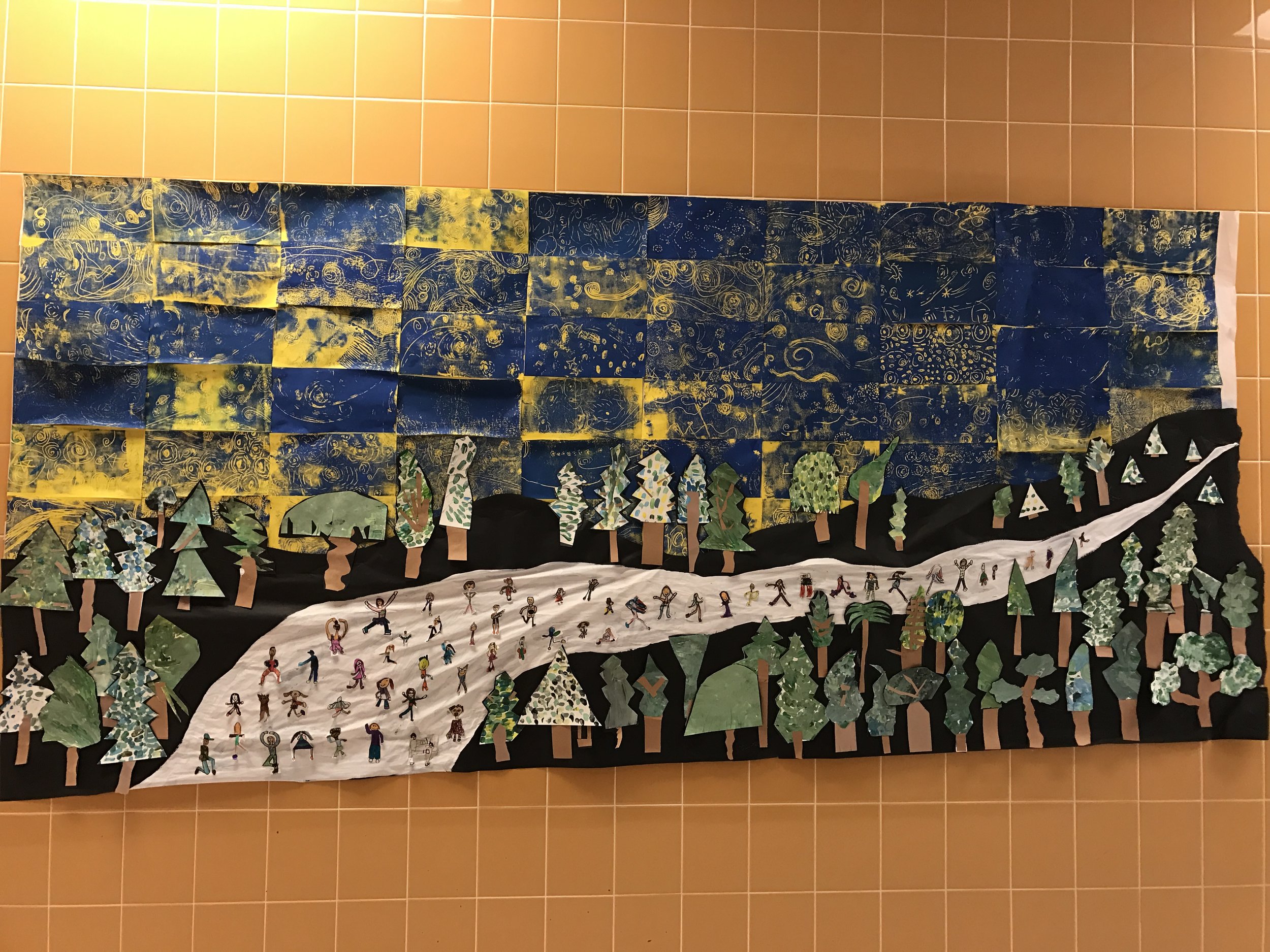 Our mural hanging up. 