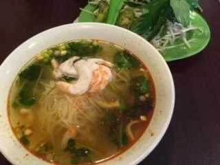 After church on Sunday, I enjoyed shrimp pho with a friend at a hole-in-the-wall restaurant in Columbia Heights.
