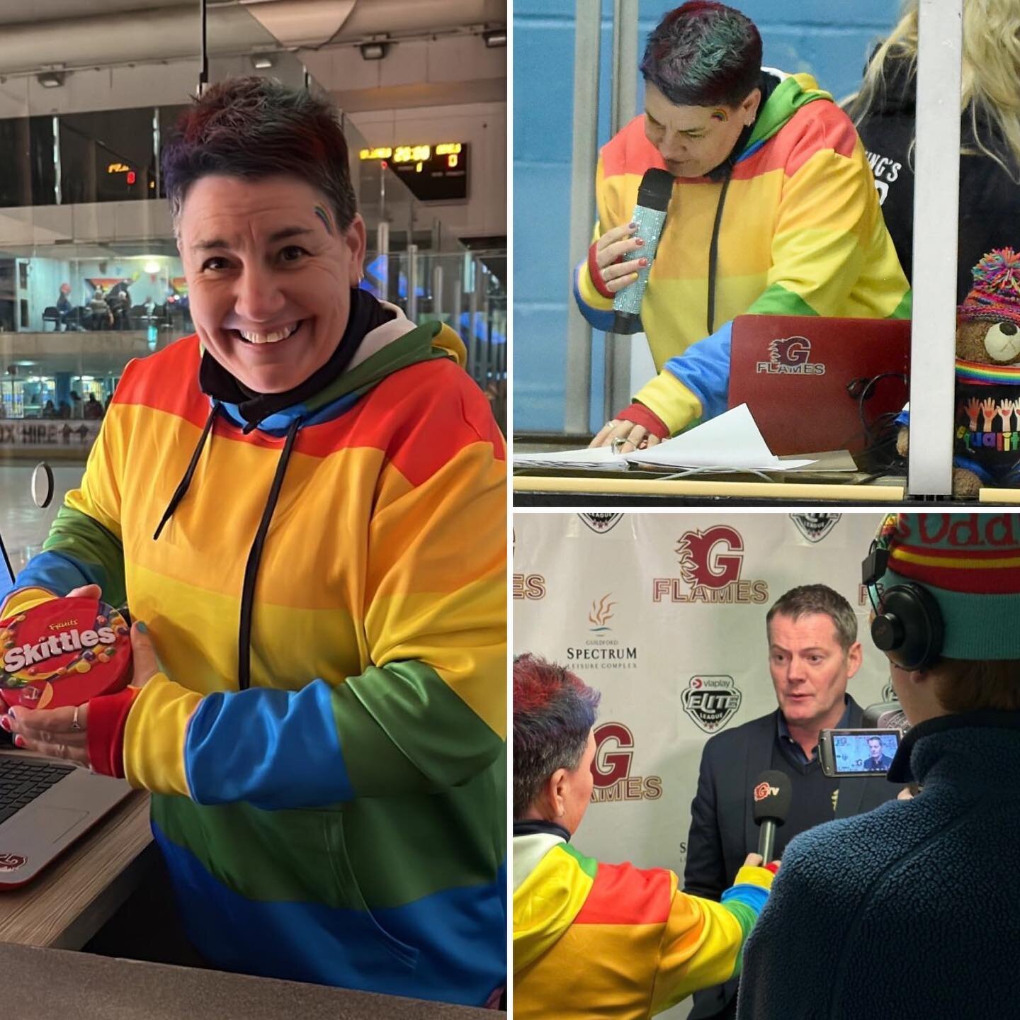 An honour to DJ Pride night at @spectrumicerink for @flamesicehockey vs @cardiffdevilsofficial last night, wearing pride colours representing diversity and inclusivity. #youcanplay #hockeyisforeveryone