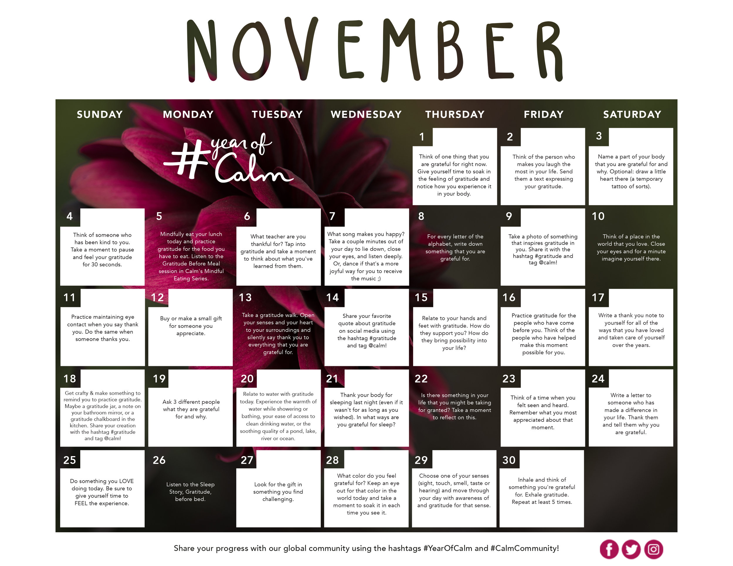 30 days of gratitude — Calm Blog