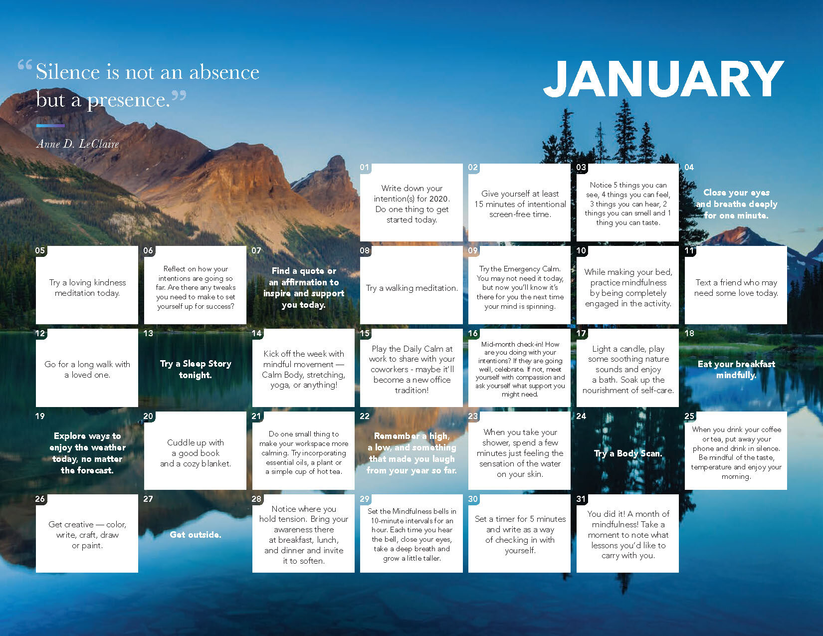 2020 Daily Calm Calendar — Calm Blog