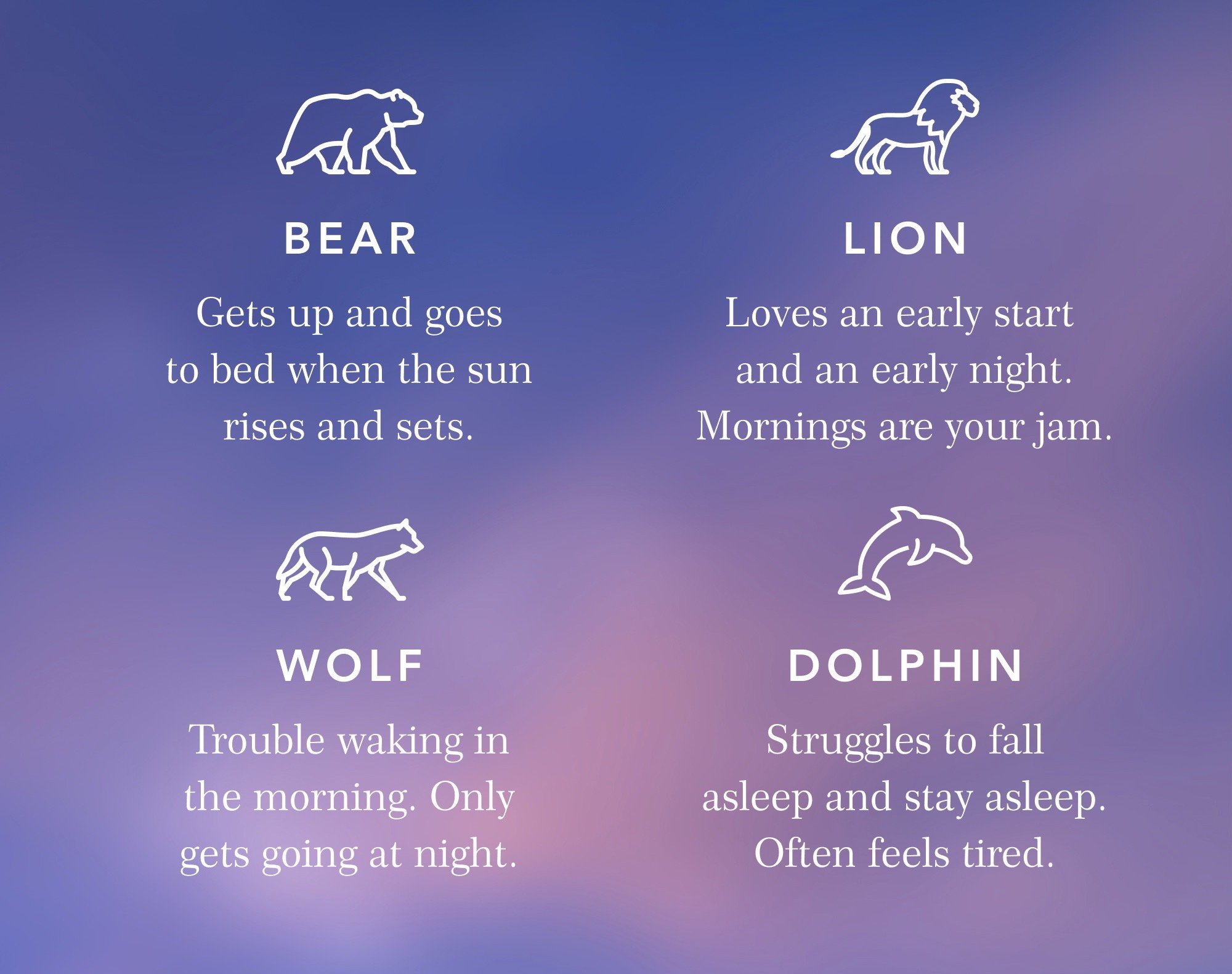 What your chronotype says about your sleep patterns, productivity &  personality — Calm Blog