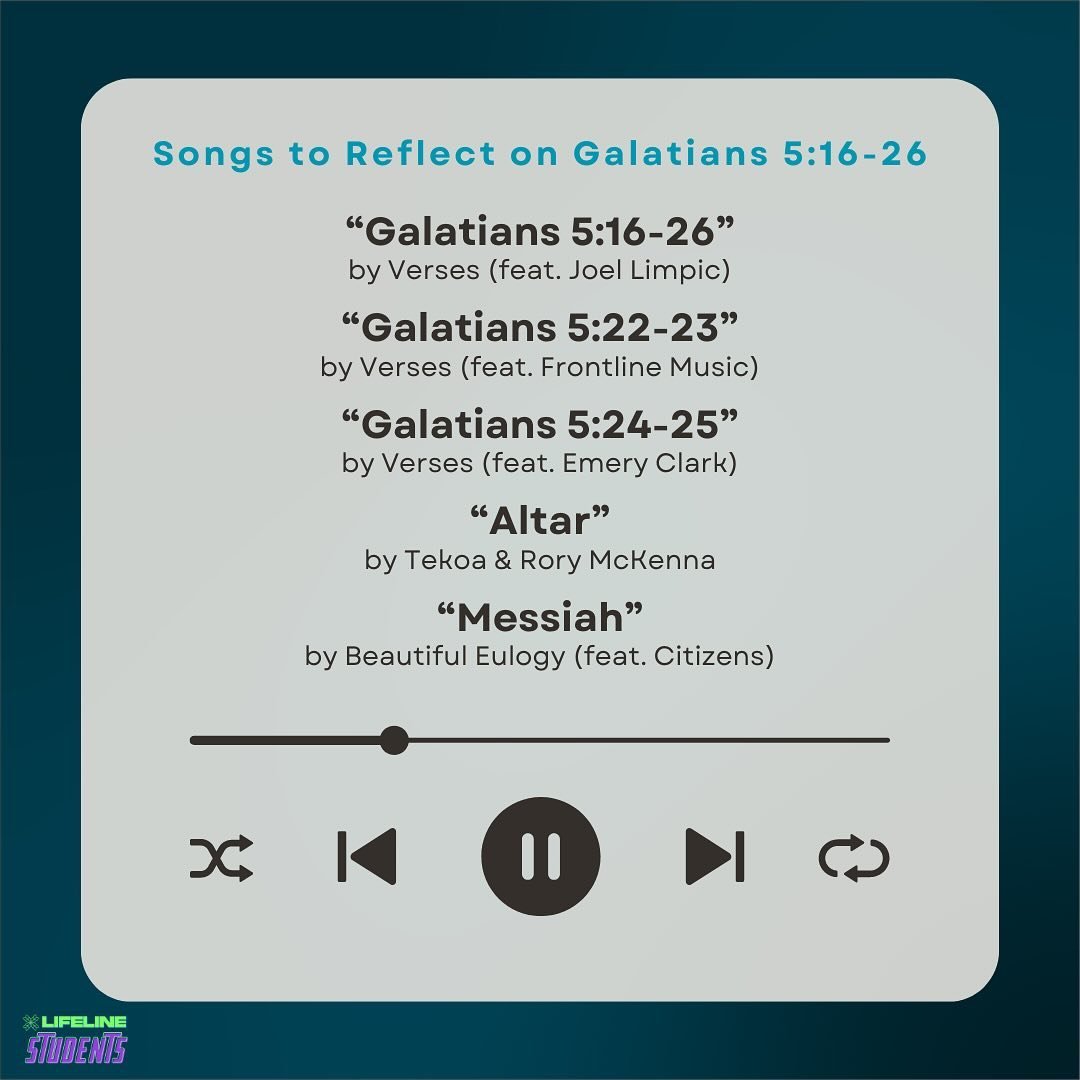 Here is a list of songs students can enjoy as they reflect upon last night&rsquo;s lesson on Galatians 5:16-26! God calls, enables, and works through us to daily put to death the idolatrous desires of the flesh as we rest in His victory and power! @l