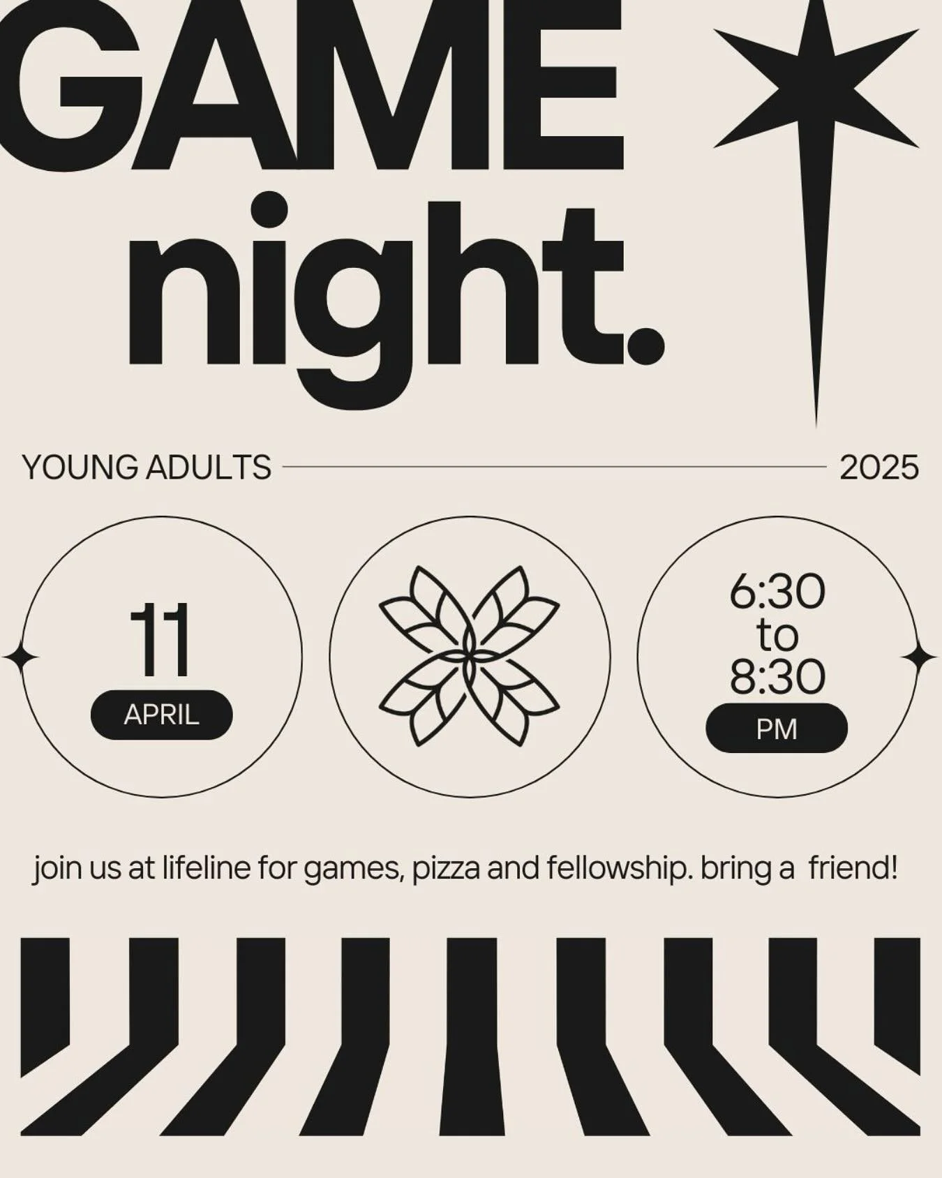 April 11. Game night at Lifeline. Grab a friend and come hang!