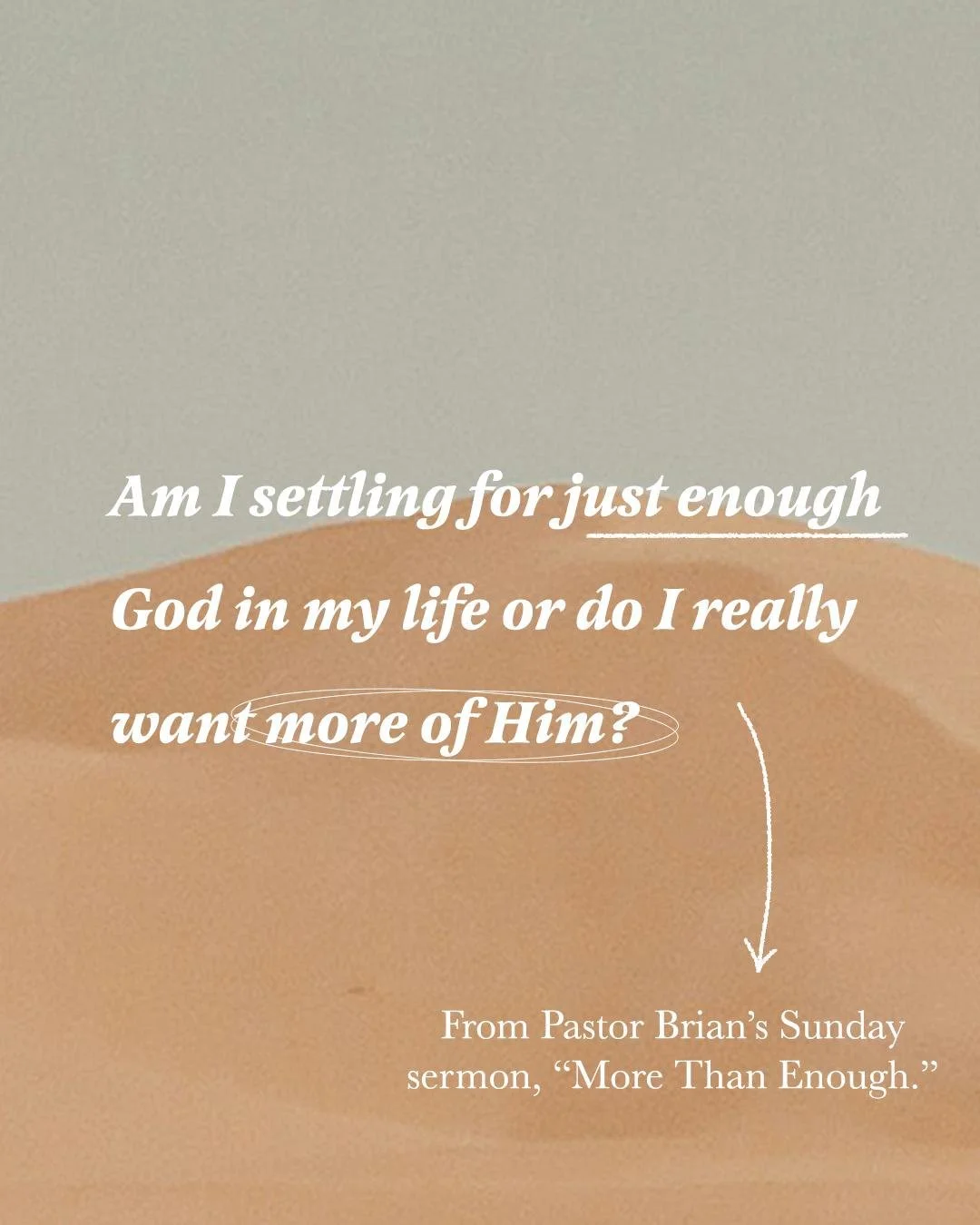 On Sunday, Pastor Brian walked through Exodus 33 and left us with some key challenges. Swipe through to see more...

 You can listen to &quot;More Than Enough&quot; using the link in our bio 🎧