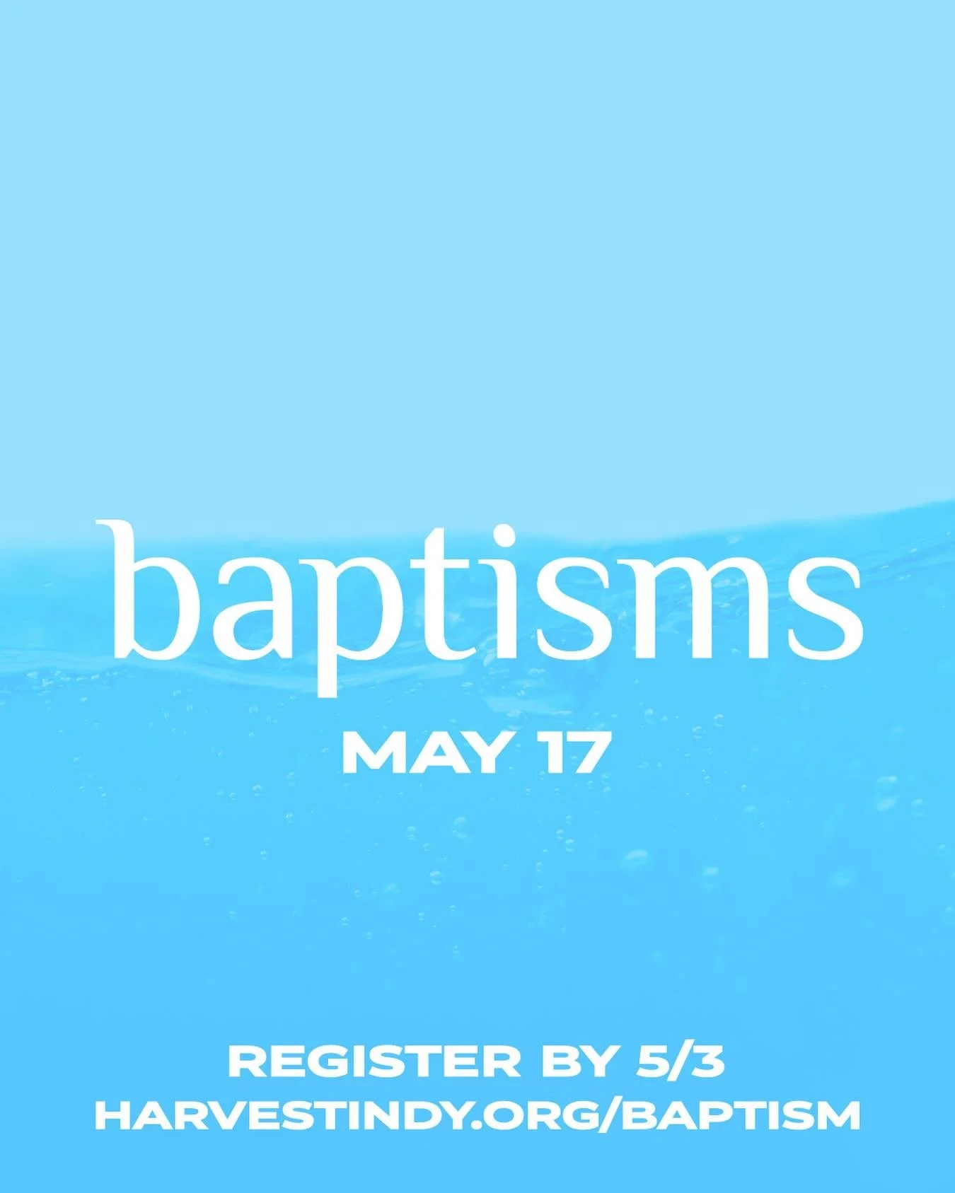 Praise God for the steps of obedience in baptism we witnessed today! If you are interested in taking this next step, your next opportunity is May 17th - register at harvestindy.org/baptisms