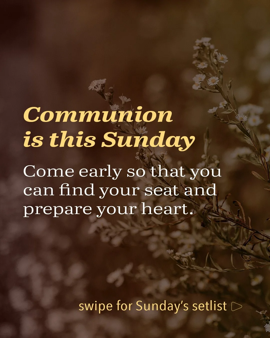Come ready to worship!