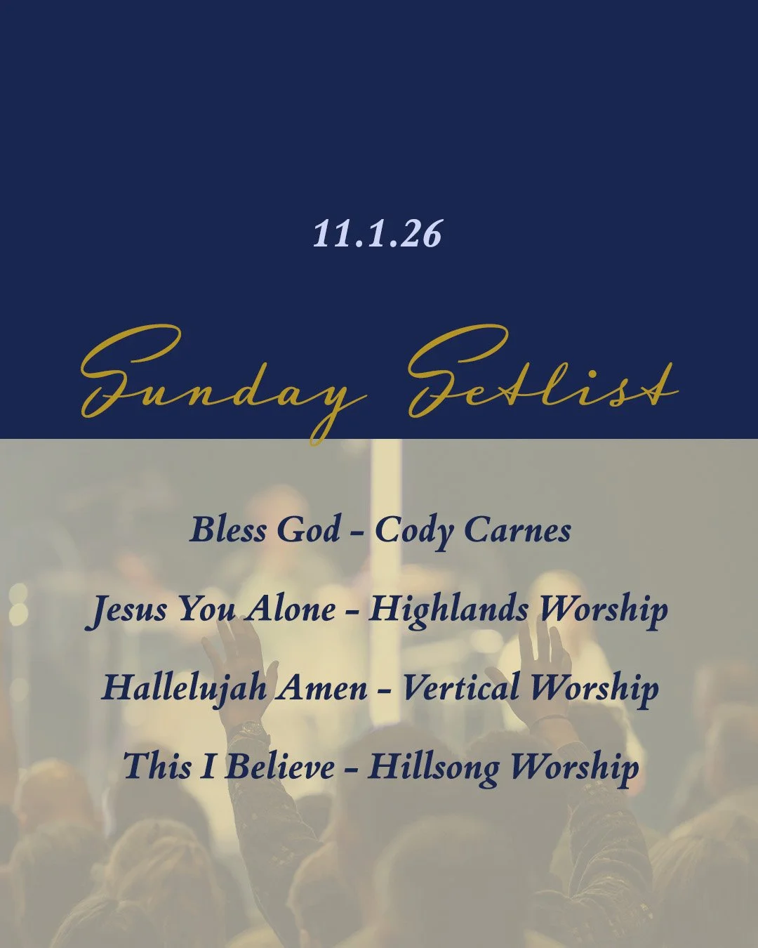 Worship with us - 9 &amp; 11am in Carmel, 10am in Westield! See you then! Don't forget DST!