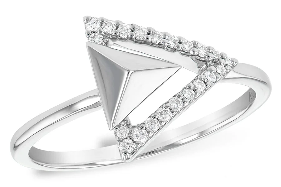 14k Gold Geometric Diamond Ring M B Rich Jewelry 14k Gold Geometric Diamond Ring M B