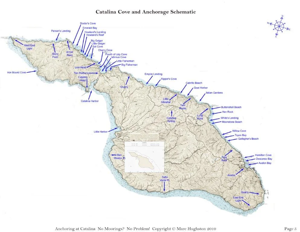 Catalina Island Mooring Map Anchoring At Catalina - In Print-Sailing Lessons In Long Beach | Santana  Sailing