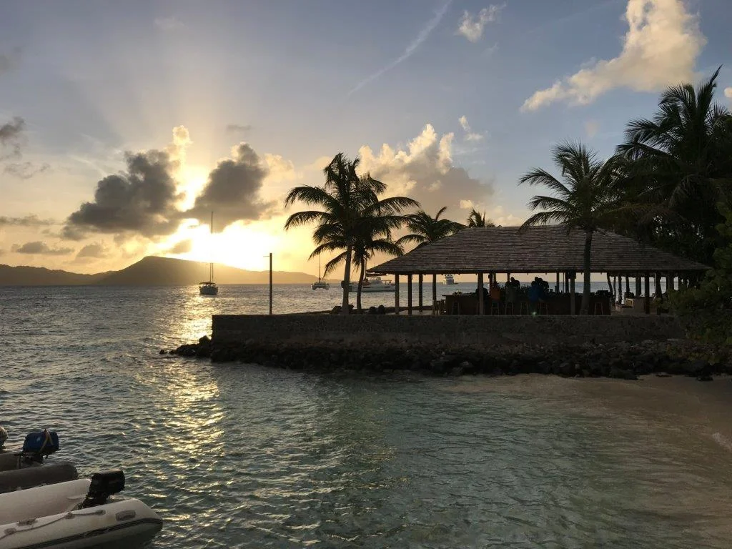 The beach bar at Petite St. Vincent, The Grenadines