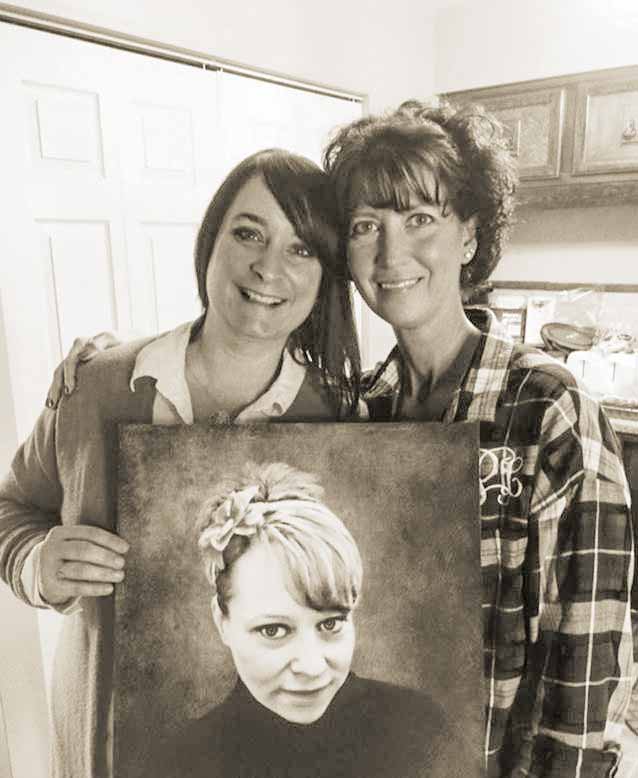 Jennifer Powell, right, and her sister, Jessica Scott, hold a portrait of their sister, Jolene Bowman, who died of an overdose in July 2015 when she was given a counterfeit pill that contained fentanyl.