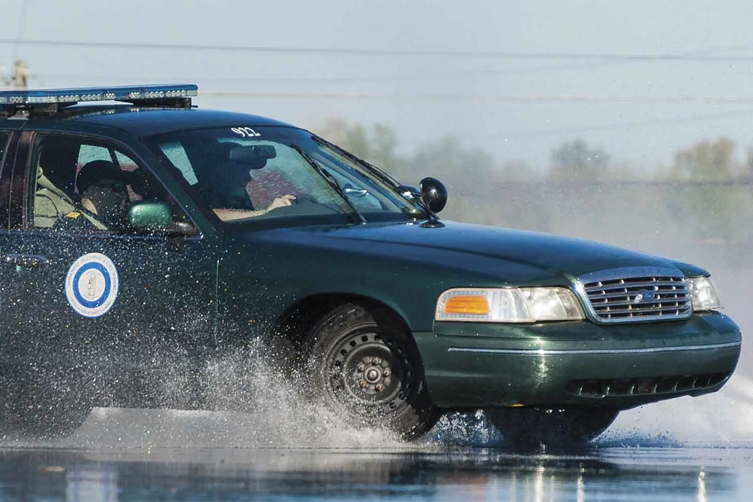 DOCJT skid track exercise. (Photo by Jim Robertson)