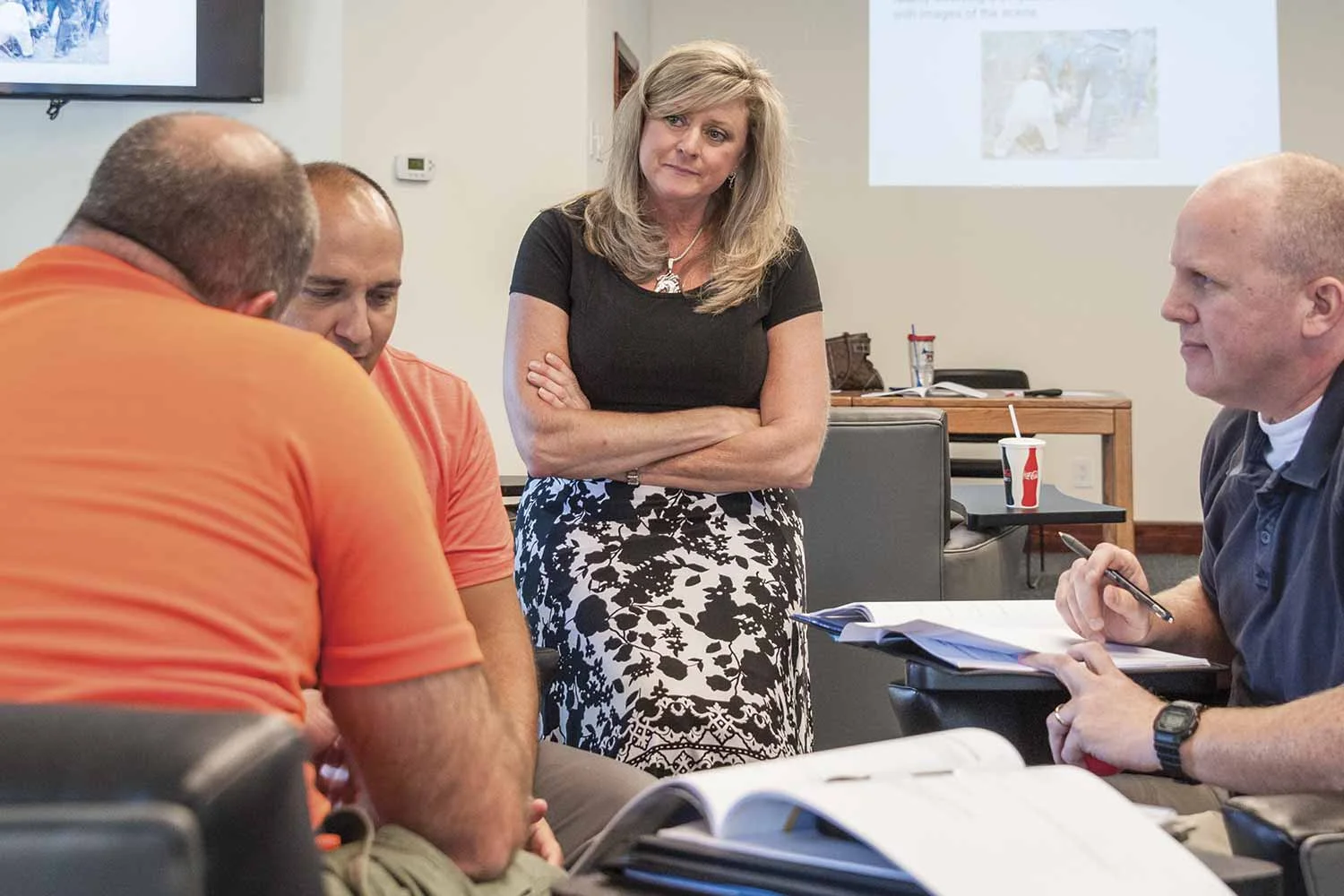 KCCRB Executive Director Deborah Arnold listens during a recent KYLEAP training. Arnold said the law enforcement culture is unique and lends itself best to peer support. (Photo by Jim Robertson)