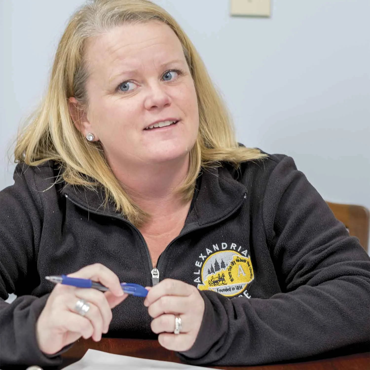 Kelly Pompilio serves as Alexandria’s first police social worker. With a master’s degree in social work and having served 12 years with the Cabinet for Health and Family Services, she understands the needs of victims and where to turn for resources to help struggling residents. (Photo by Jim Robertson)