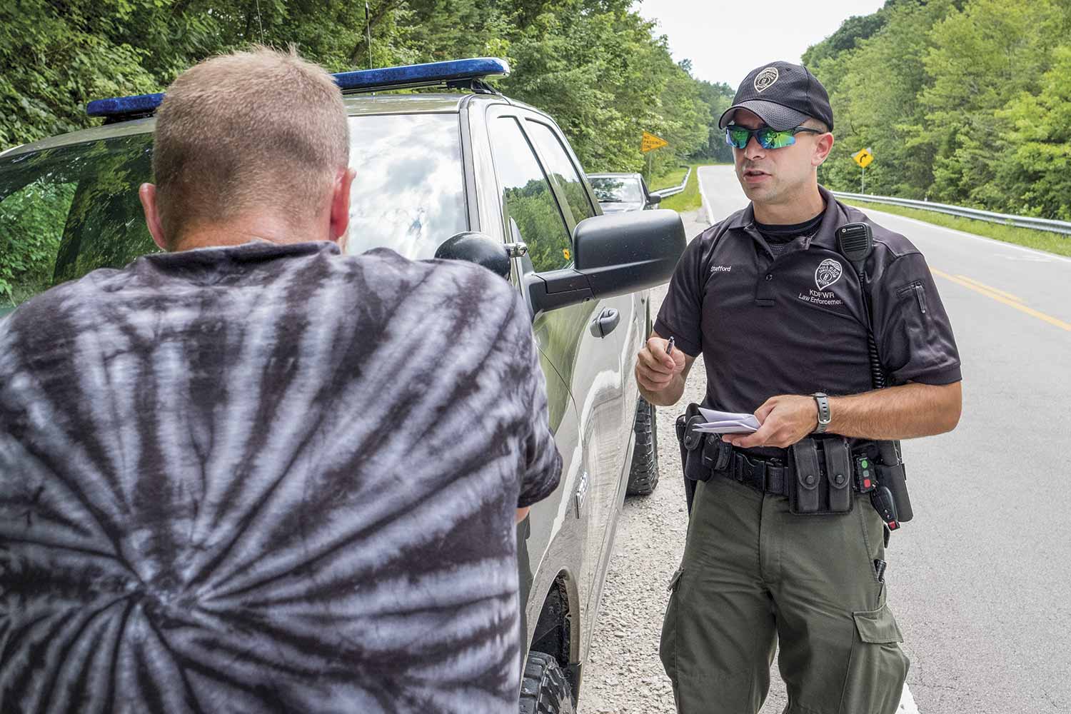  Conservation officer Brad Stafford’s fishing compliance check on Gary Hogston quickly turned into a foot chase and subsequent man hunt for law enforcement officers in Rowan County. Hogston was eventually caught by members of the Morehead Police Depa