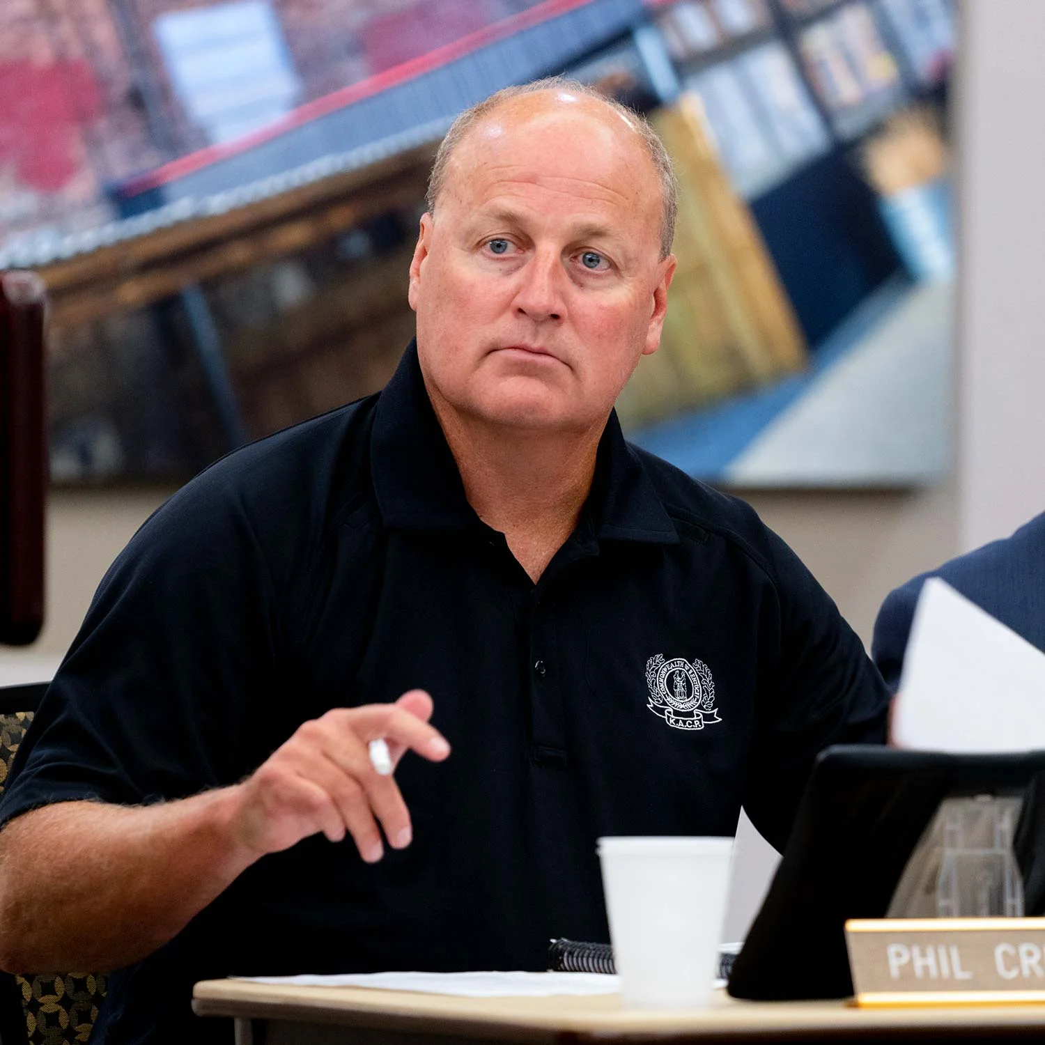 Kentucky Law Enforcement Council Executive Director Phil Crumpton during the Aug. 8 meeting. (Photo by Jim Robertson)