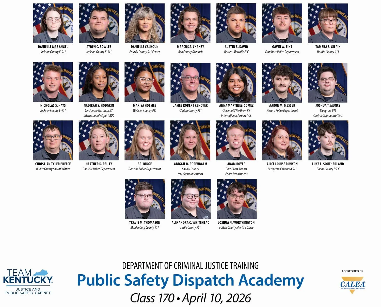 Public Safety Dispatch Academy Class 170 composite photo