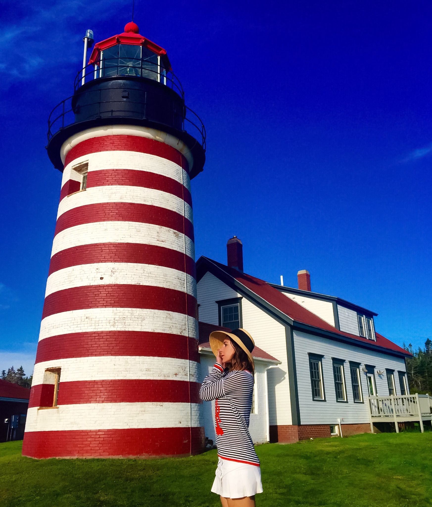 The West Quoddy Head Light , with it's iconic red and white candy stripes, is one of the most frequently depicted American lighthouses and the most famous one in Maine. Built in 1858, it remains an active aid to navigation to this day. Tours are offered daily from Memorial Day through October 15th. 
