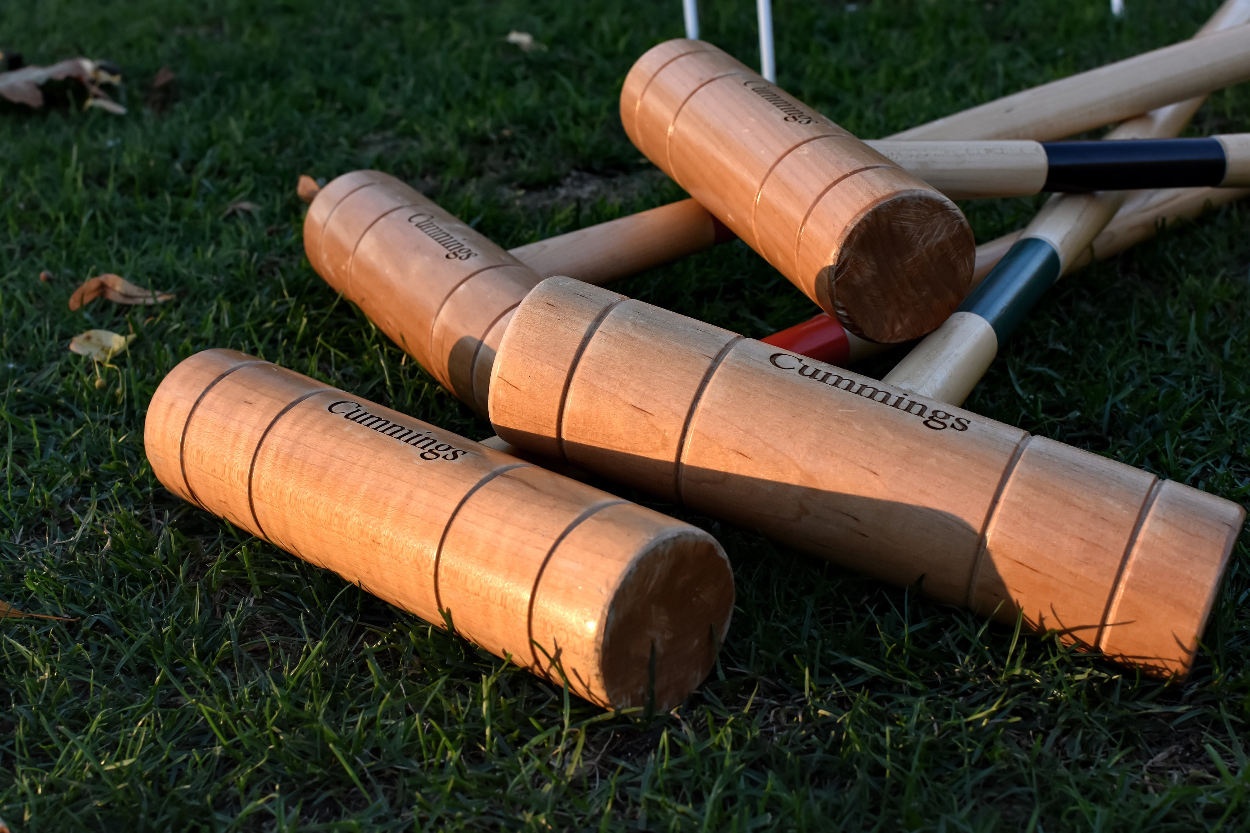 Personalizing your croquet mallets adds an additional touch of elegance and creates an instant family treasure. We purchased ours from North Meadow Outfitters ; a small American company that remains committed to producing the highest quality croquet sets while meeting all of the rules and regulations required of a domestic manufacturer.